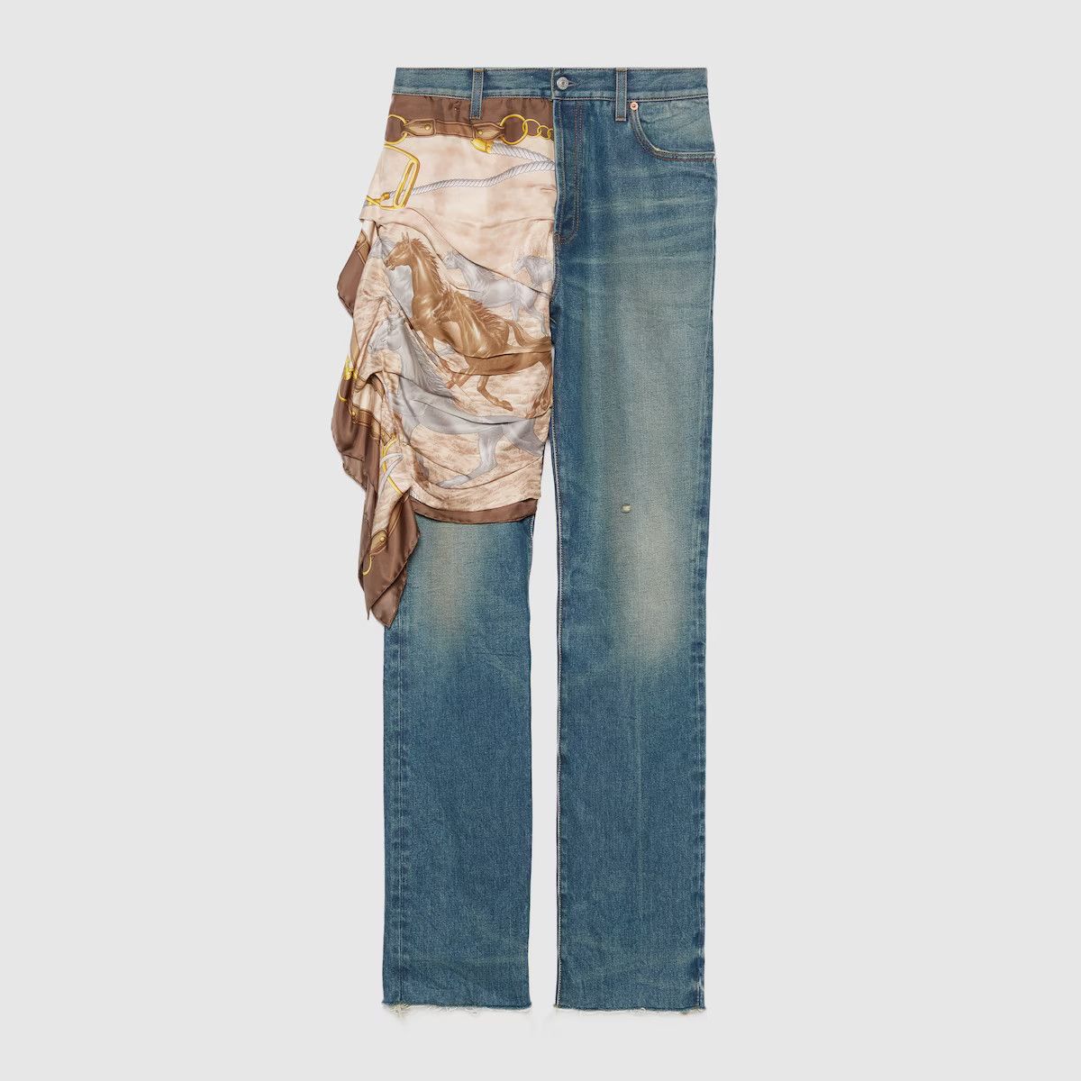 image of Gucci Jeans Pants Cargo Monogram GG Logo 760651 Xdcpn 4447 in Blue, Men's (Size 33)