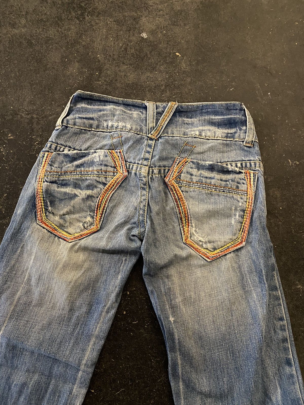If Six Was Nine Red Peppers Distressed Bootcut Jeans Size US 27 - 3 Thumbnail