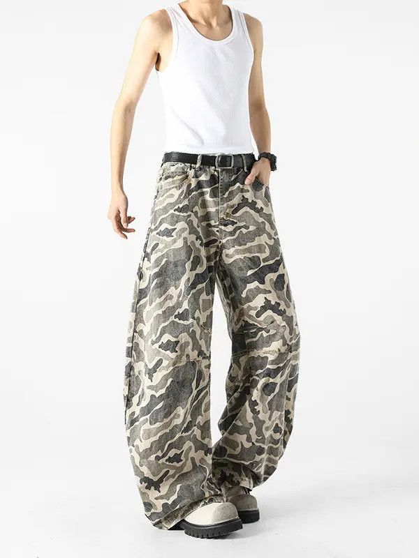 Japanese Brand Retro loose patchwork camouflage jeans Size US 32 / EU 48 - 4 Thumbnail