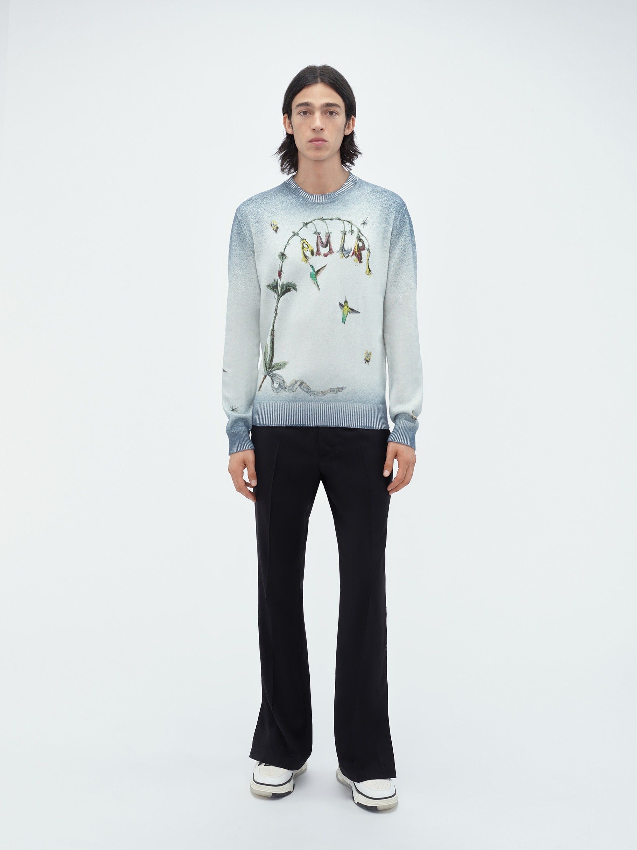 Amiri o1s1wg110525 Embroidered Hummingbird Crewneck Sweater Size US XL / EU 56 / 4 - 2 Thumbnail