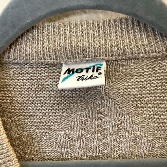 Vintage VINTAGE V-Neck Sweater Mens XL Beige Cotton Textured Argyle 80s 90s Hipster Retro Pullover Shirts Mens Size US XL / EU 56 / 4 - 7 Thumbnail