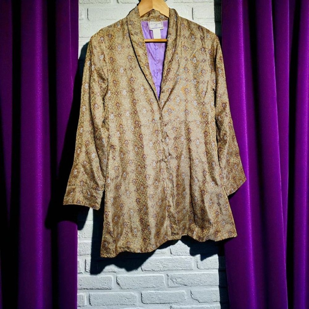 Other April Cornell Indian Jacquard Sz M Silk Lined Shirt Jacket Size M / US 6-8 / IT 42-44 - 1 Thumbnail