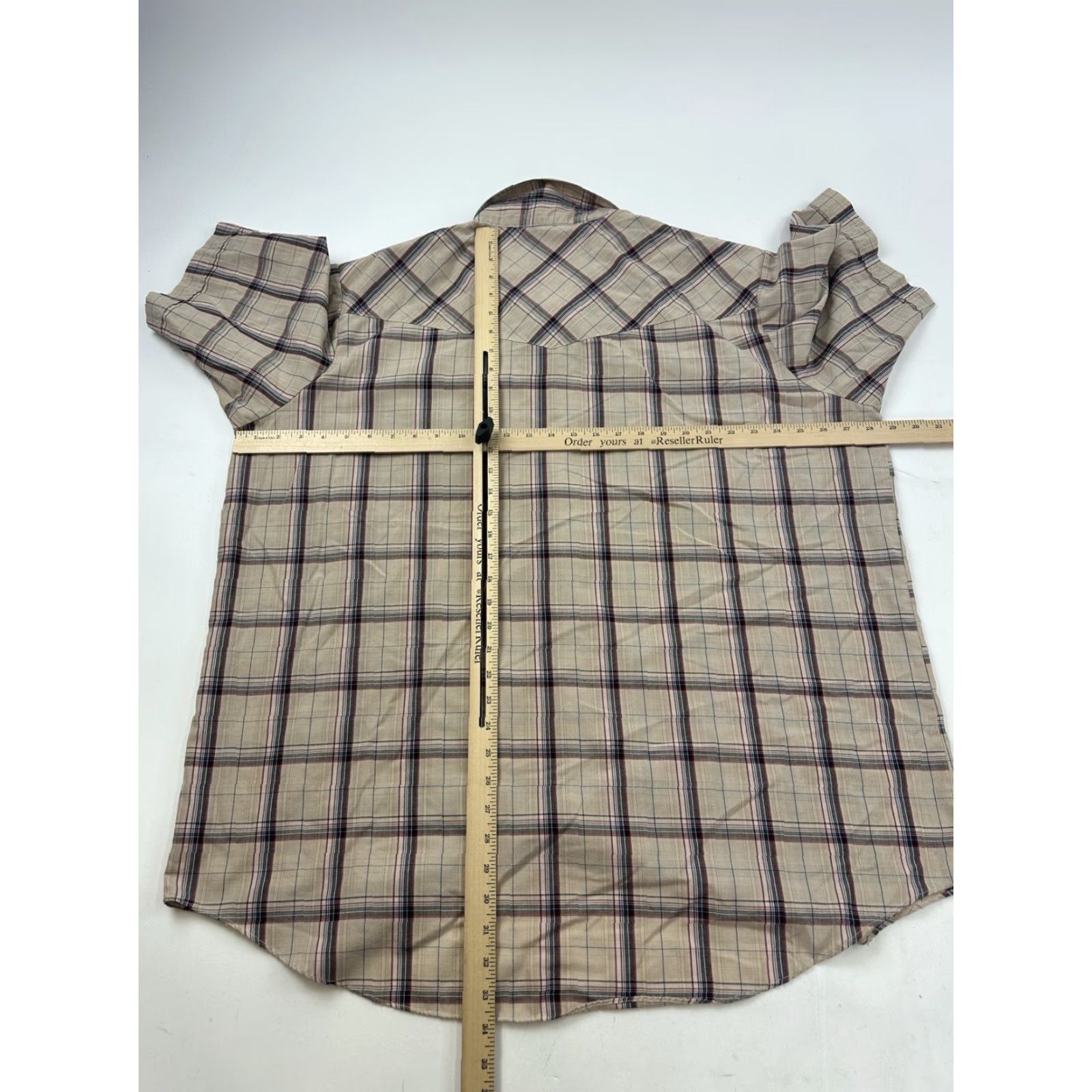 Vintage Fly Cattleman Shirt Mens 2XL Big Brown Plaid Pearl Snap Short Sleeve Casual Button-Up Big & Tall Mens Size US XXL / EU 58 / 5 - 5 Thumbnail