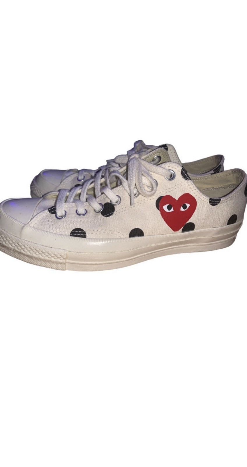 Comme des Garcons PLAY × Converse CDG PLAY x Converse Chuck 70 Low CDG Heart Polka Dot W/Box Size US 8.5 / EU 41-42 - 3 Thumbnail