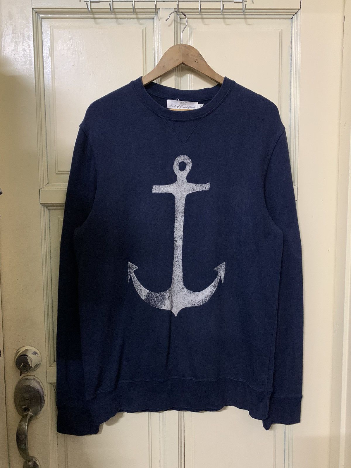 45rpm × H&M × Japanese Brand Vtg Japanese L.O.G.G Label Of Graded Goods Anchor Sweatshirt Size US L / EU 52-54 / 3 - 1 Thumbnail