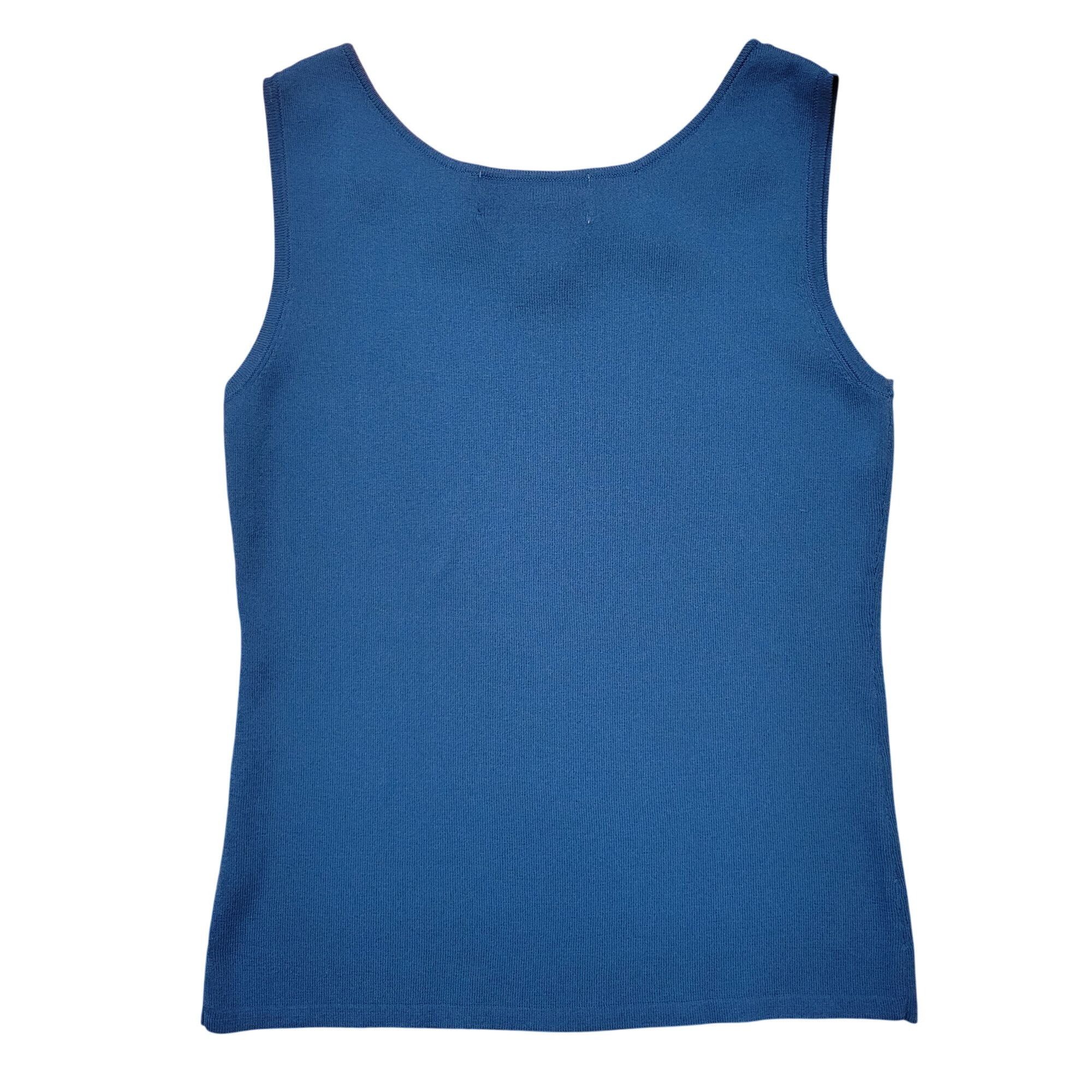 Other Joseph A Blue Sleeveless Beaded Scoop Neck Tank Top M Knit S Size M / US 6-8 / IT 42-44 - 5 Thumbnail