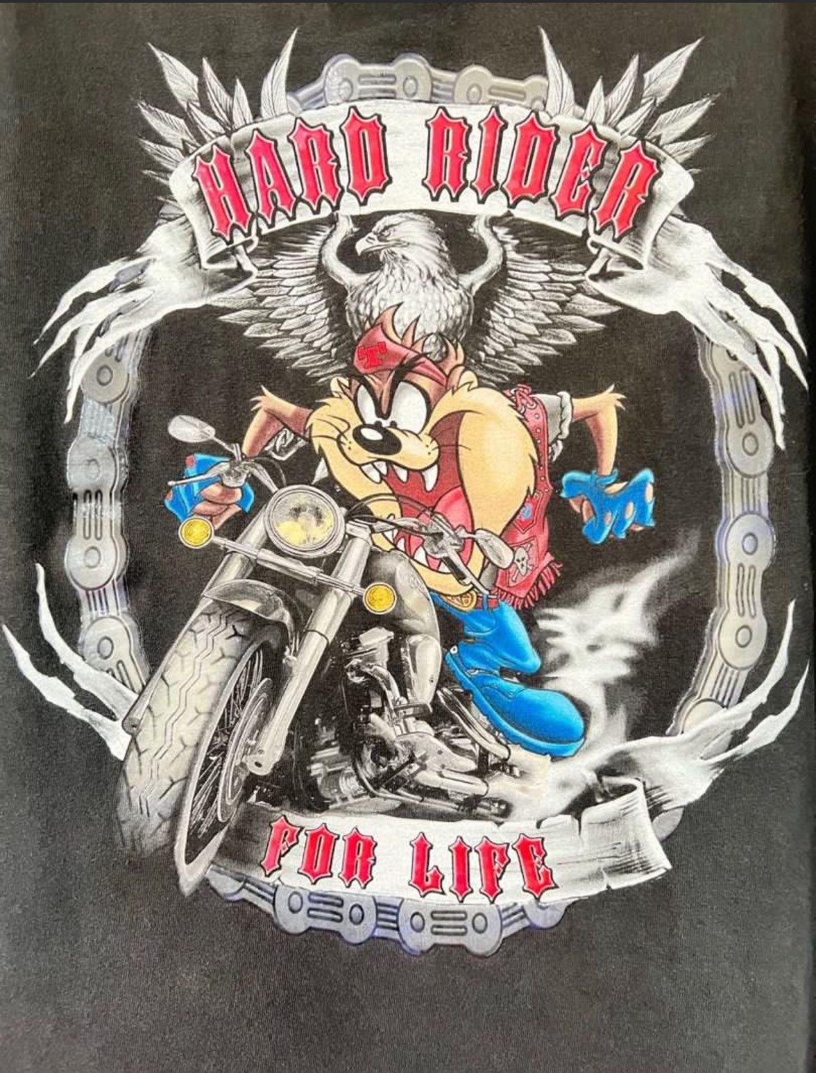 Harley Davidson × Vintage Vintage Y2K Tazmania Devil Hard Rider Harley Davidson Size US L / EU 52-54 / 3 - 3 Thumbnail