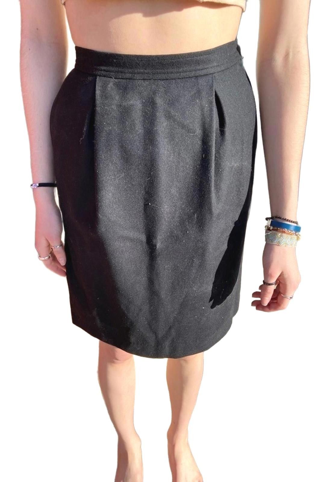 Saint Laurent Paris Saint Laurent Rive Gauche Wool High Pleated Waist Skirt Size 25" / US 0 / IT 36 - 8 Thumbnail