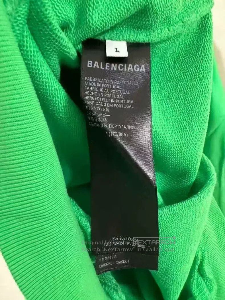 Balenciaga Balenciaga Green Embroidered Cola Logo Printed Hooded Swea Size US S / EU 44-46 / 1 - 4 Thumbnail