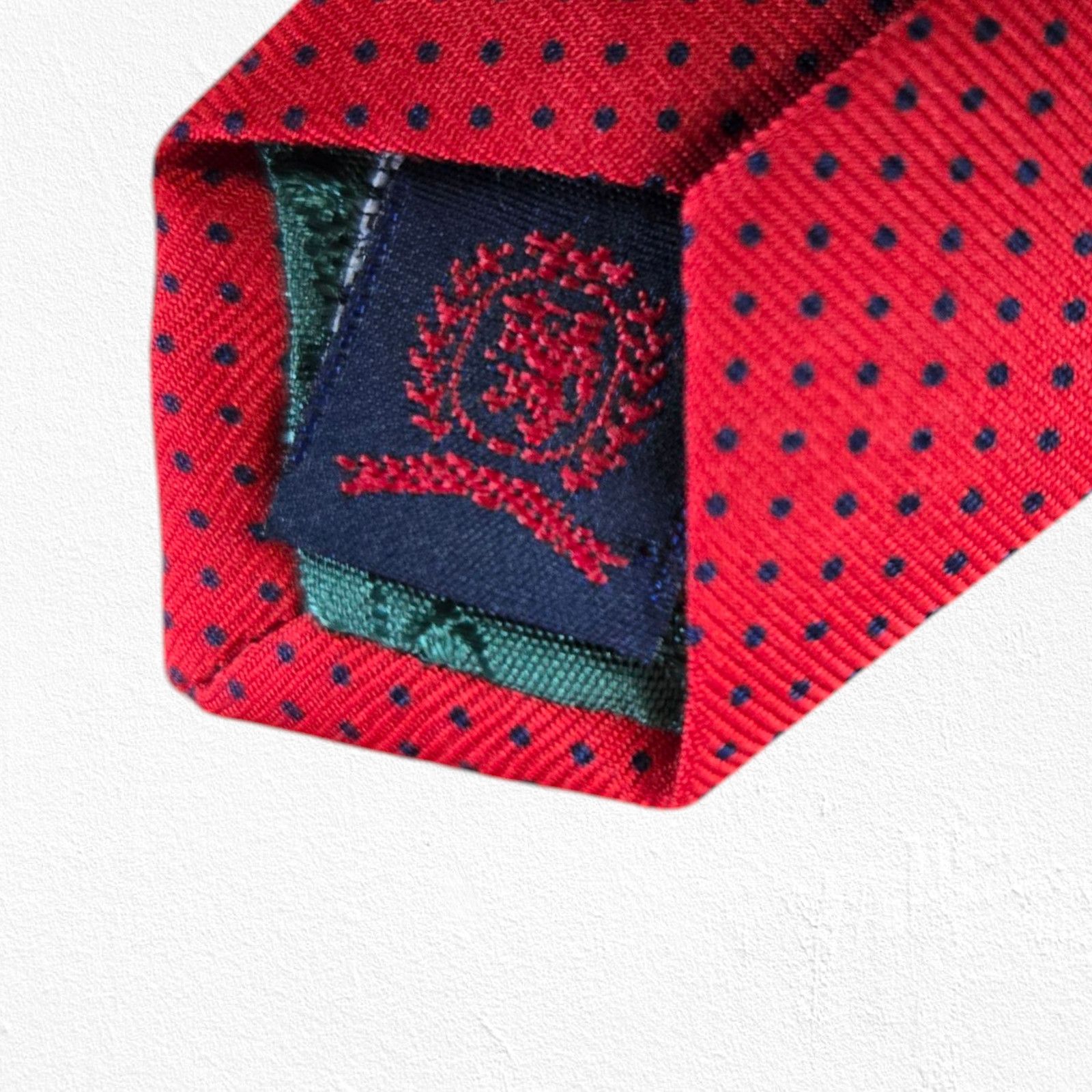 Tommy Hilfiger Vintage Tommy Hilfiger Red Blue Houndstooth Silk Neck Tie Size ONE SIZE - 4 Thumbnail