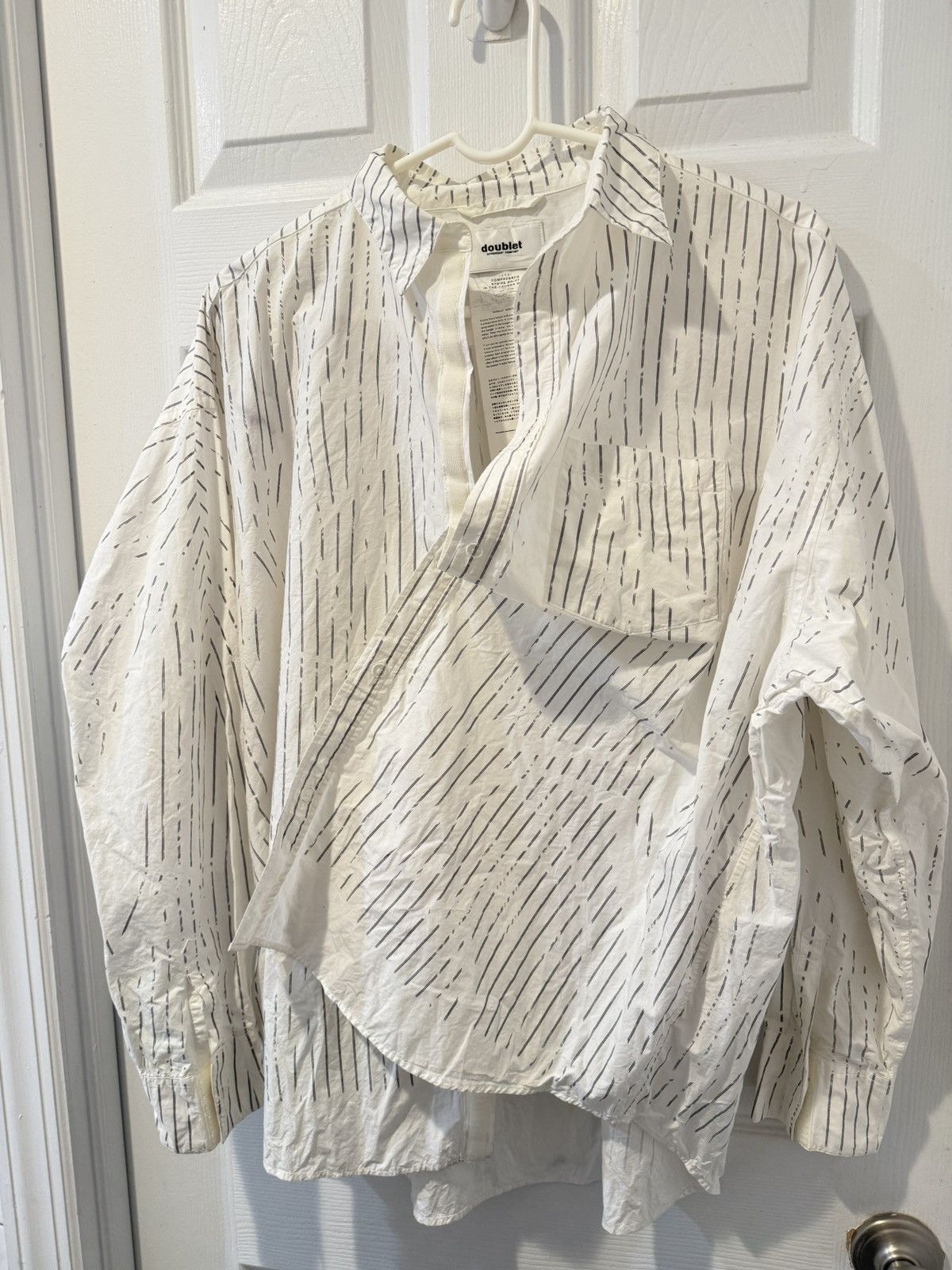 Doublet Doublet White Striped Customizable Velcro Shirt Size US S / EU 44-46 / 1 - 4 Thumbnail