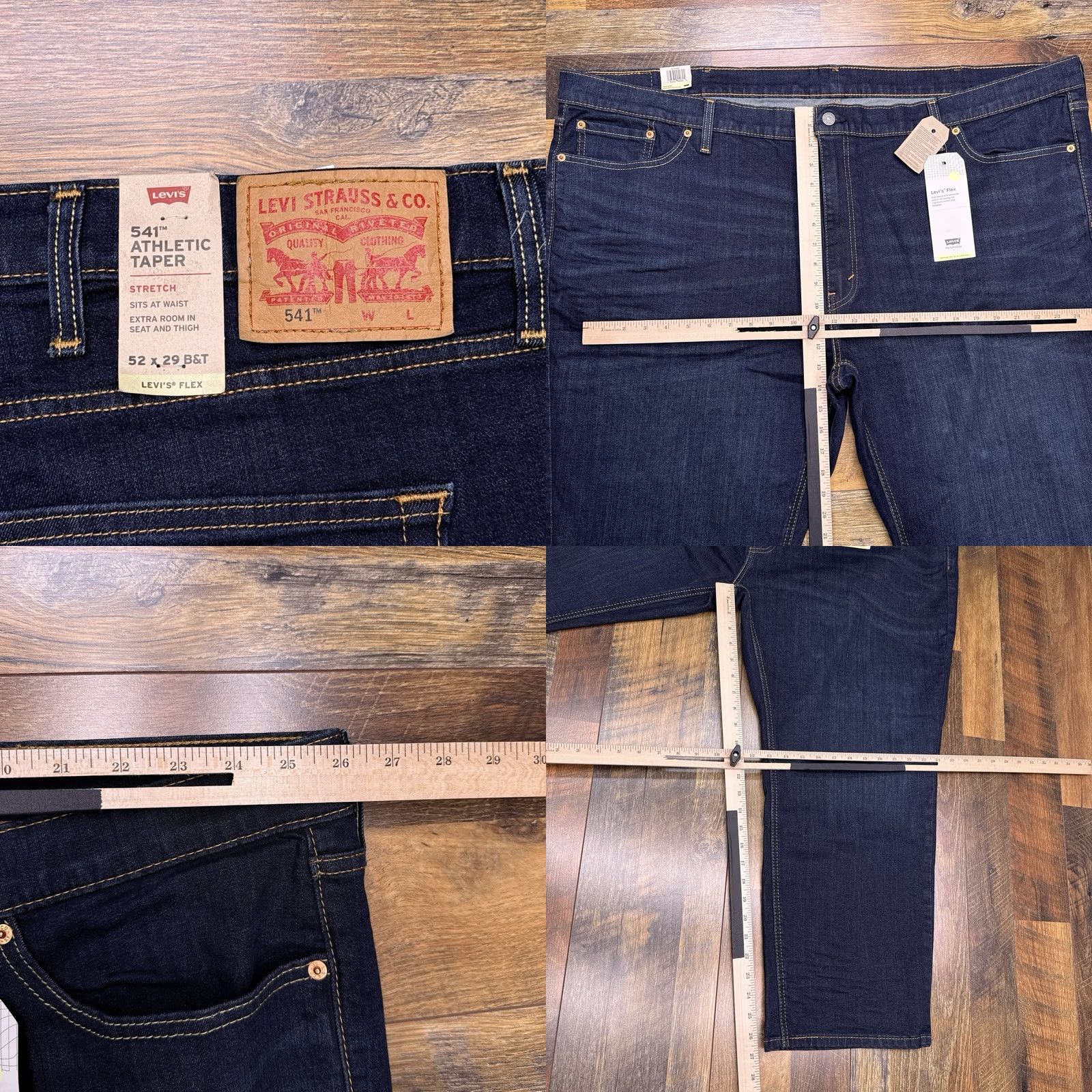 Levi's Levi's 541 Jeans Tapered Athletic Rise High 52 Big & Tall Denim Blue 29 in Inseam Mens Size US 36 / EU 52 - 9 Thumbnail