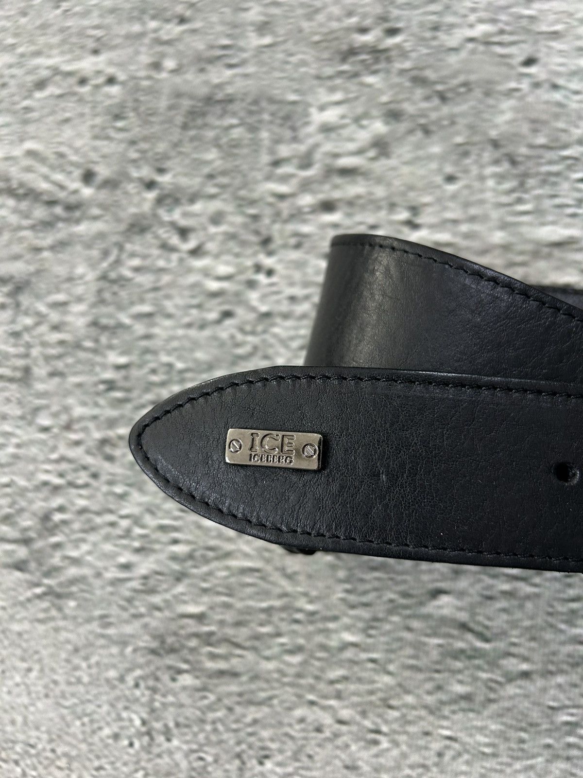 Iceberg Iceberg belt black leather cowboy avant-garde Size 42 - 2 Thumbnail