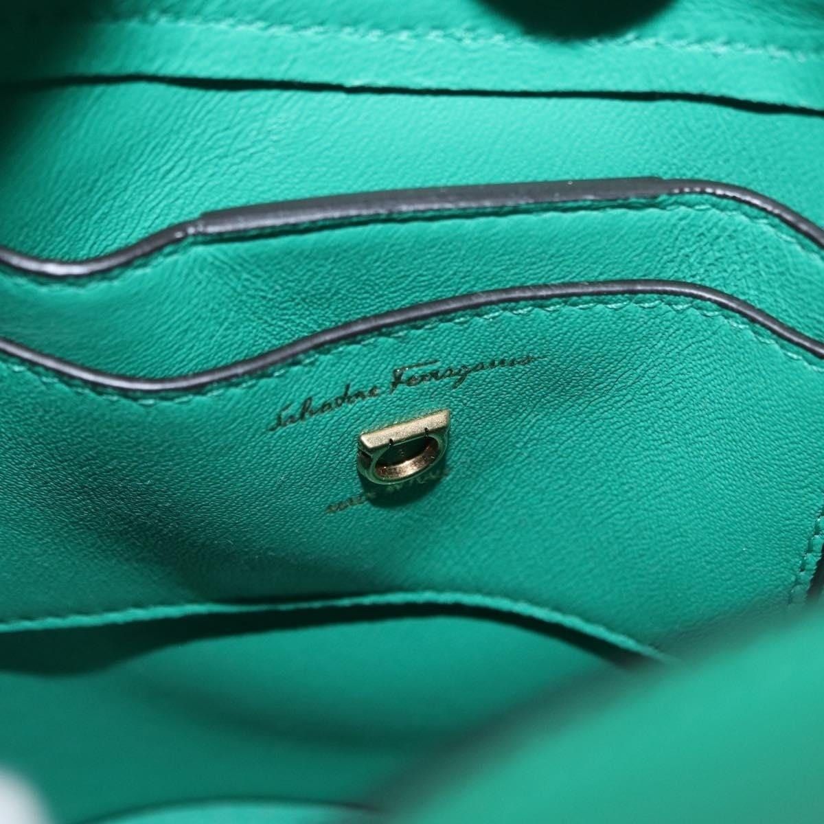 Salvatore Ferragamo Salvatore Ferragamo Leather Gancini Trifolio Handbag Green Size ONE SIZE - 6 Thumbnail