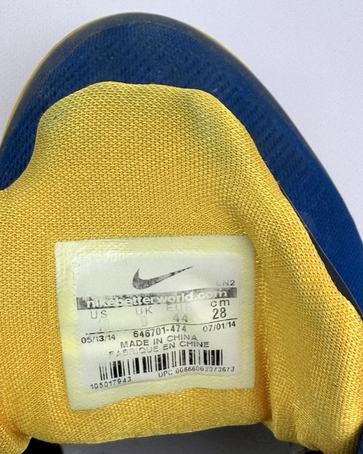Nike Nike Kobe 9 EM Gym Blue University Gold Men's #646701-474 Size US 10 / EU 43 - 7 Thumbnail