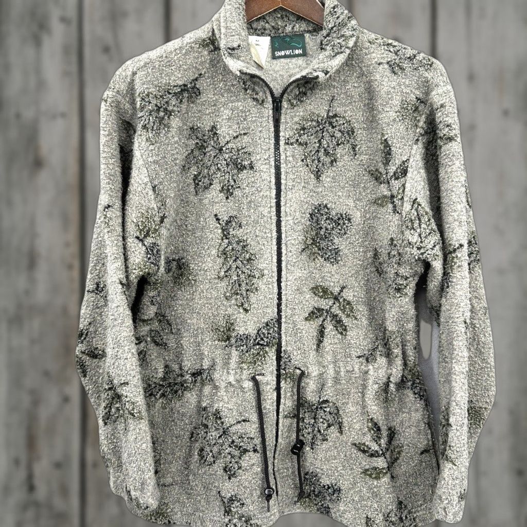 Vintage Vintage Snow Lion Jacket Womens Medium Fleece Zip Floral Bohemian 90s Fall Leaves Size M / US 6-8 / IT 42-44 - 1 Thumbnail