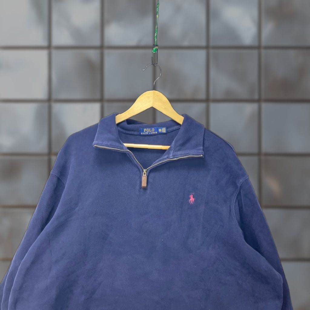 Polo Ralph Lauren VINTAGE Polo Ralph Lauren Quarter Zip Pony Sweatshirt 2XL Blue 90s Mens Pullover Sweatshirt” Size US XXL / EU 58 / 5 - 1 Thumbnail