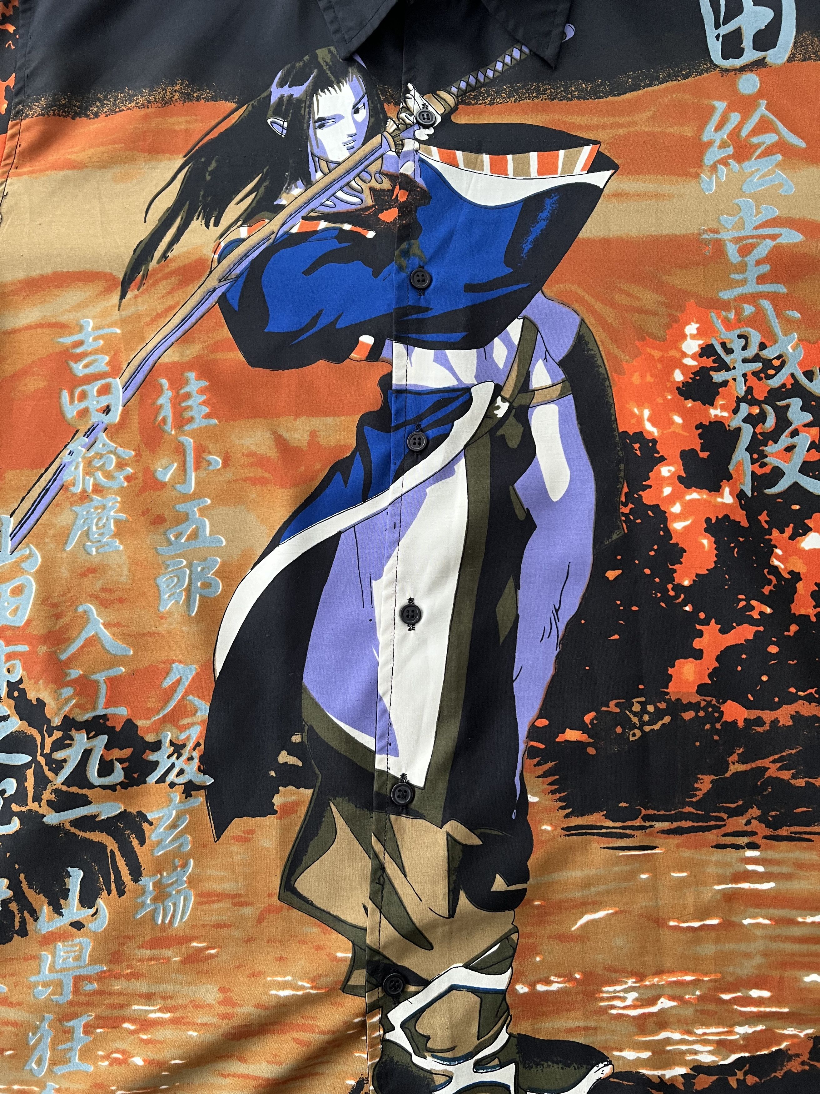 Anime Vintage 90s Anime Samurai Japanese Style Hawaii Shirt Size US XL / EU 56 / 4 - 4 Thumbnail