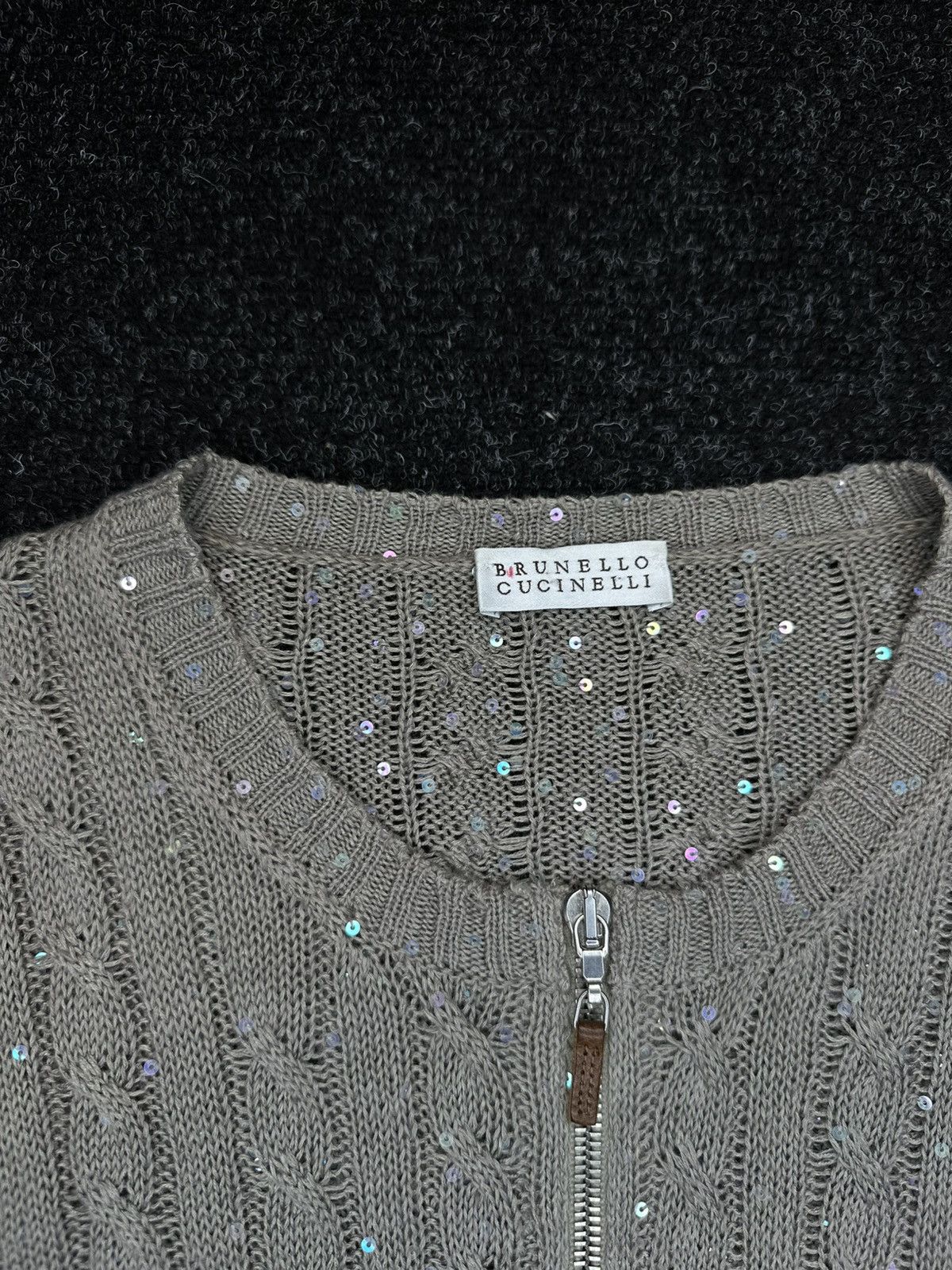 Brunello Cucinelli Brunello Cucinelli Linen Silk Sequin Knit Sweater Size M/L Size L / US 10 / IT 46 - 6 Thumbnail