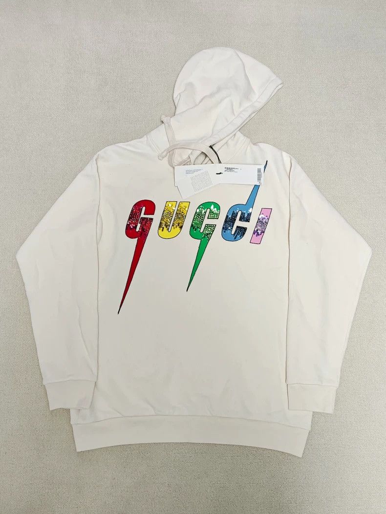 Gucci GucciLightning logo classic monogram print hooded sweatshir Size US L / EU 52-54 / 3 - 1 Thumbnail