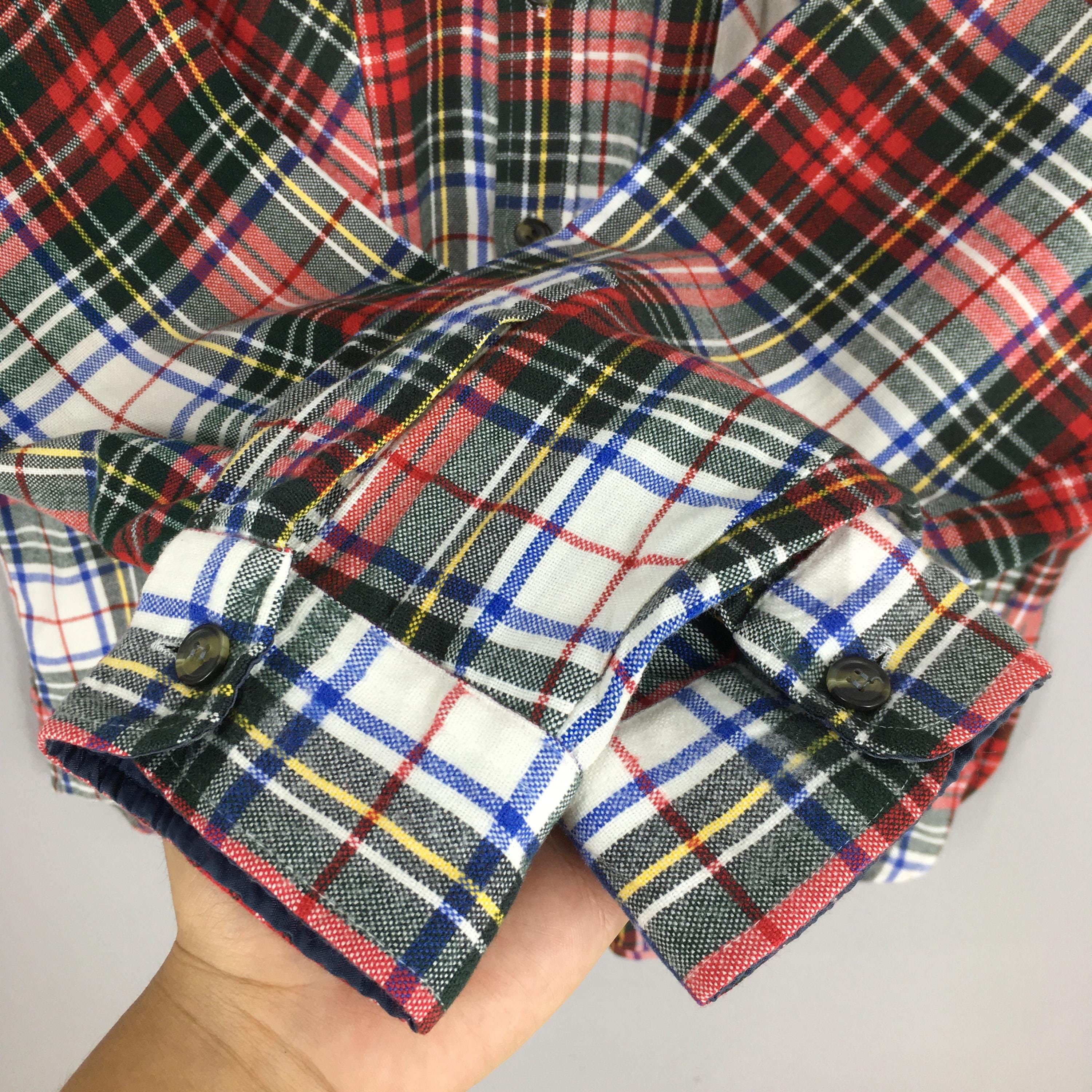 Flannel Vintage 1980s Tassfinder Checkered Plaid Flannel Shirt Large Size US L / EU 52-54 / 3 - 4 Thumbnail