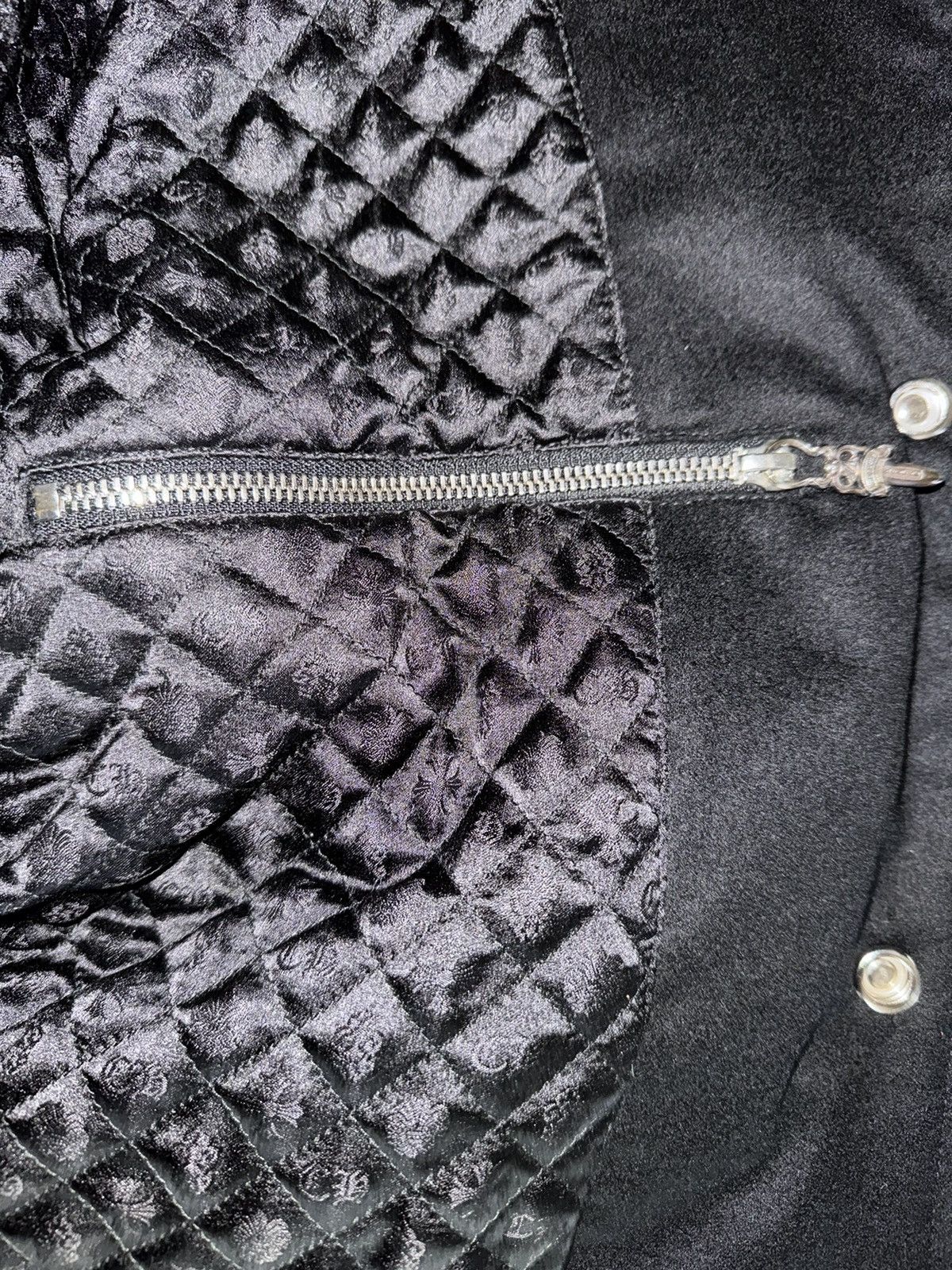 Chrome Hearts CHROME HEARTS LEATHER & CASHMERE COLLEGE JACKET Size US M / EU 48-50 / 2 - 6 Thumbnail