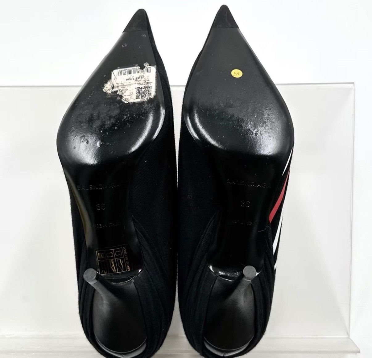 Balenciaga Balenciaga Black Pointed Toe Coke Logo Heels K12 Size US 6 / IT 36 - 6 Thumbnail