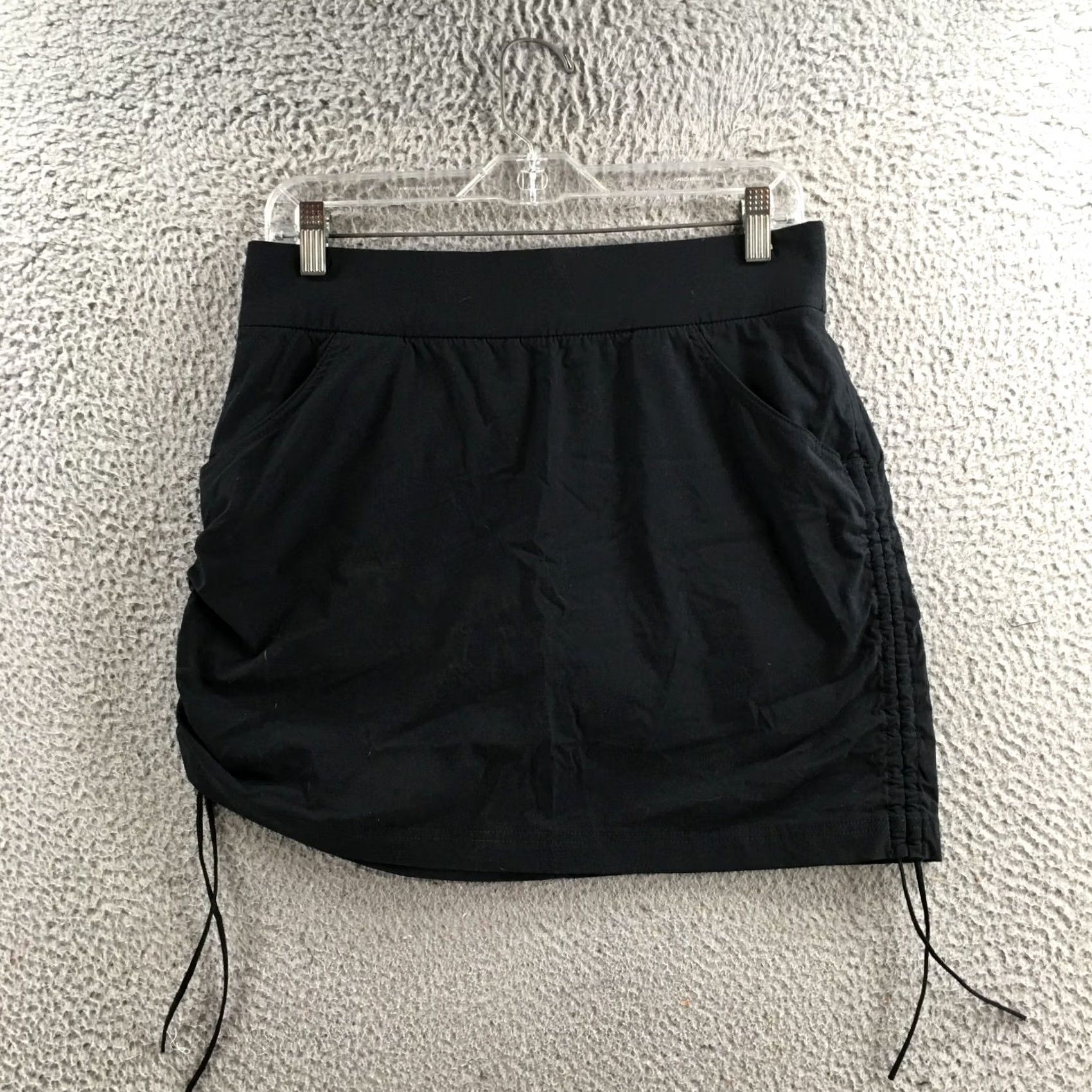 Vintage Columbia Skort Womens M Black Pull On Ruched Drawstring Athletic Running Tennis Skirt Short Womens Colmbia Size ONE SIZE - 2 Thumbnail