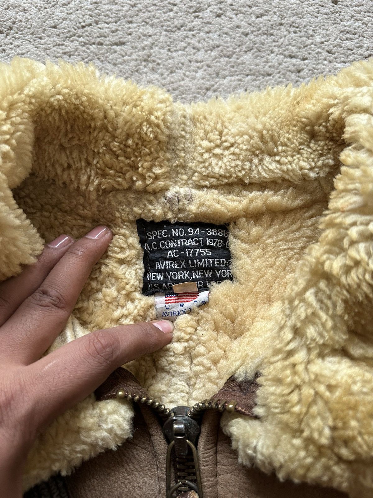 Avirex 1990s Avirex Type-B6 Sheepskin Aviator Jacket Size US L / EU 52-54 / 3 - 6 Thumbnail