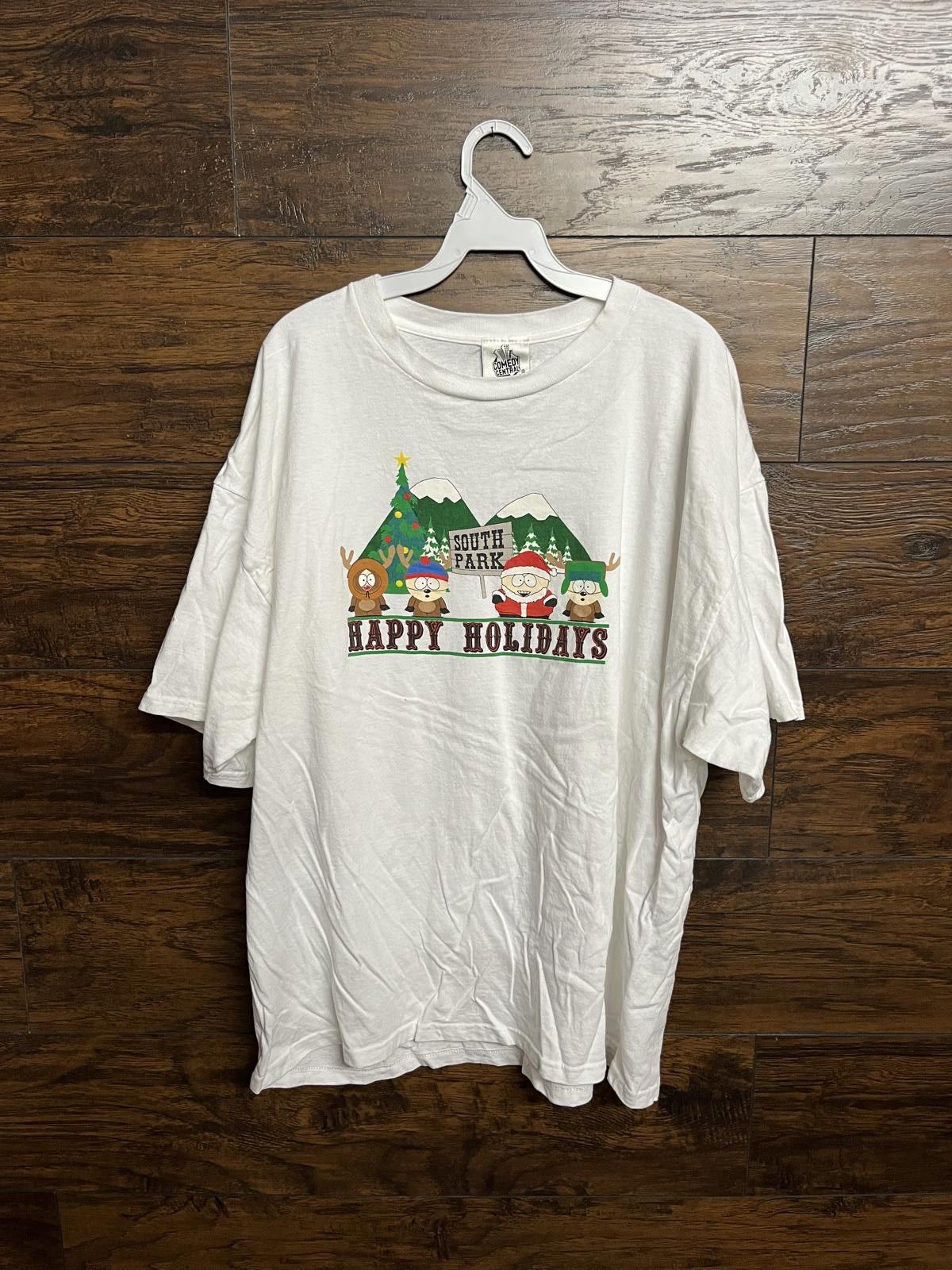 Designer Vintage South Park T-shirt Happy Holidays Christmas - 2XL Size US XXL / EU 58 / 5 - 1 Thumbnail