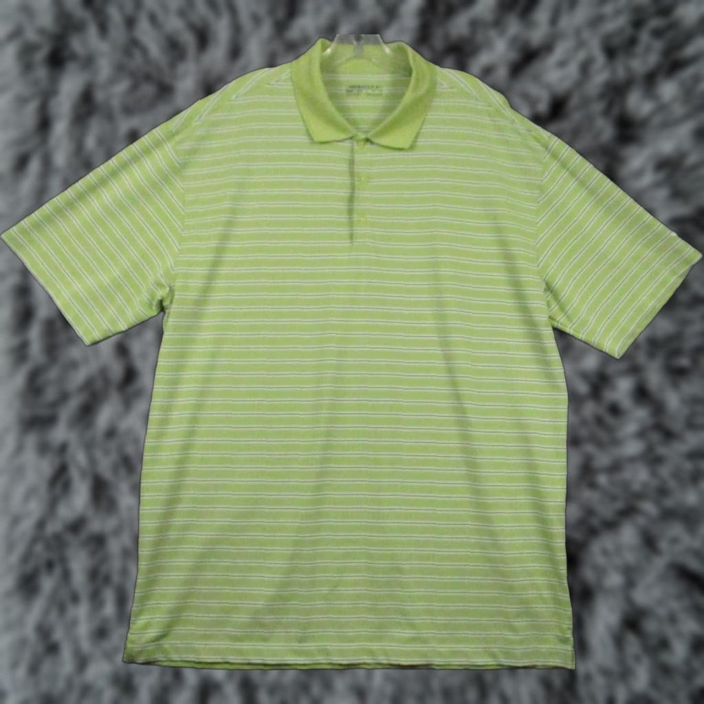 Nike Nike Golf Polo Mens Dry Fit XL Green Striped Logo Stretch Short Sleeve Shirt Size US XL / EU 56 / 4 - 1 Thumbnail