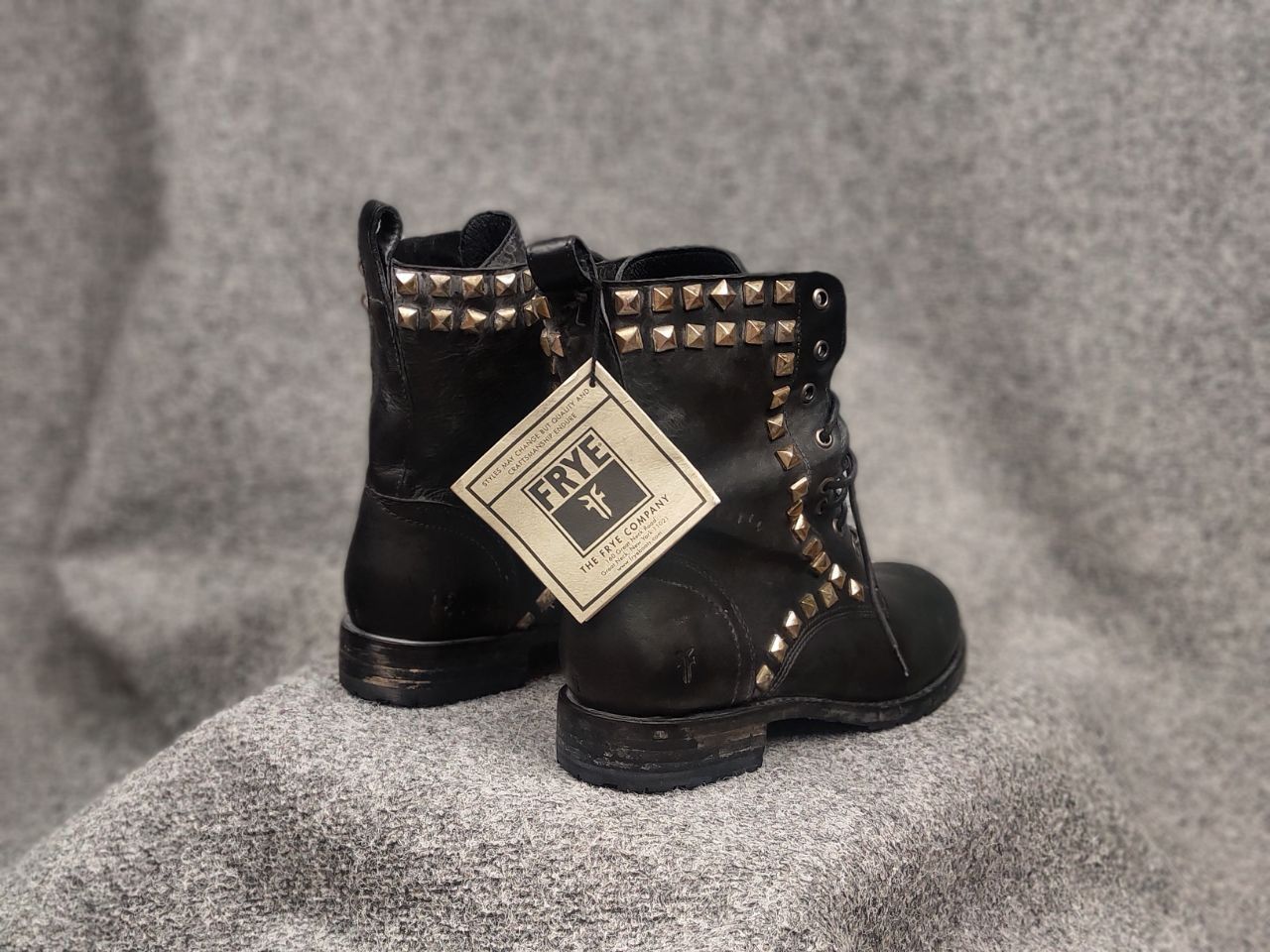 Frye Frye Design Rogan Studded Lace Tall Leather Ankle Boots Size US 11 / IT 41 - 9 Thumbnail