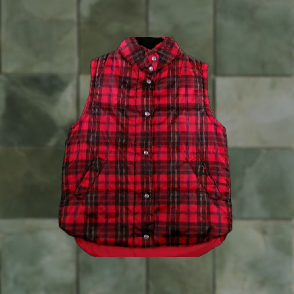 Jones New York VINTAGE Jones New York Sport Vest Womens Small Plaid Puffer Sleeveless 90s Red Black Slim Fit Size S / US 4 / IT 40 - 1 Thumbnail