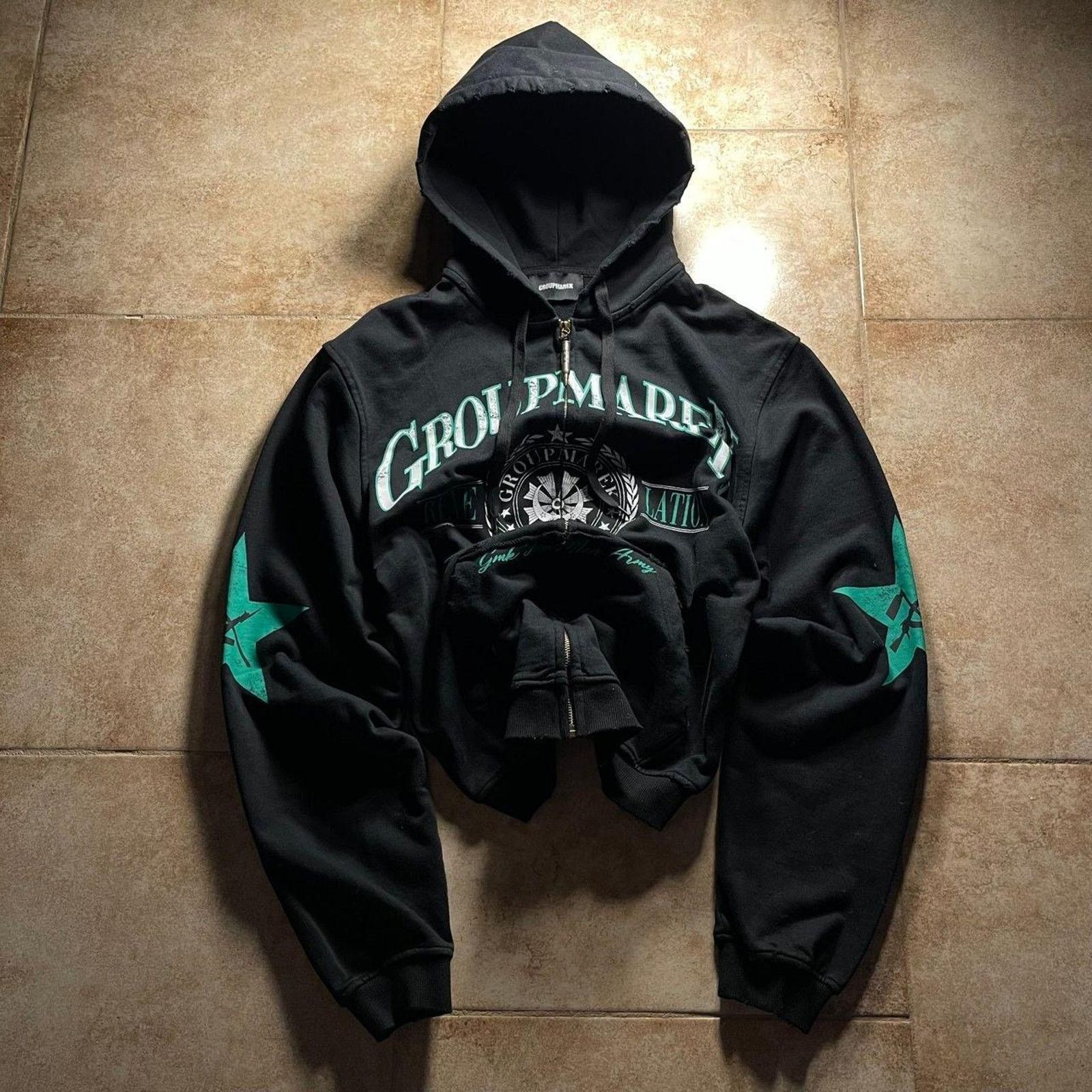 Other Balenciaga Style Saint Germain Black/Green Zip Up Hoodie Size US S / EU 44-46 / 1 - 1 Thumbnail