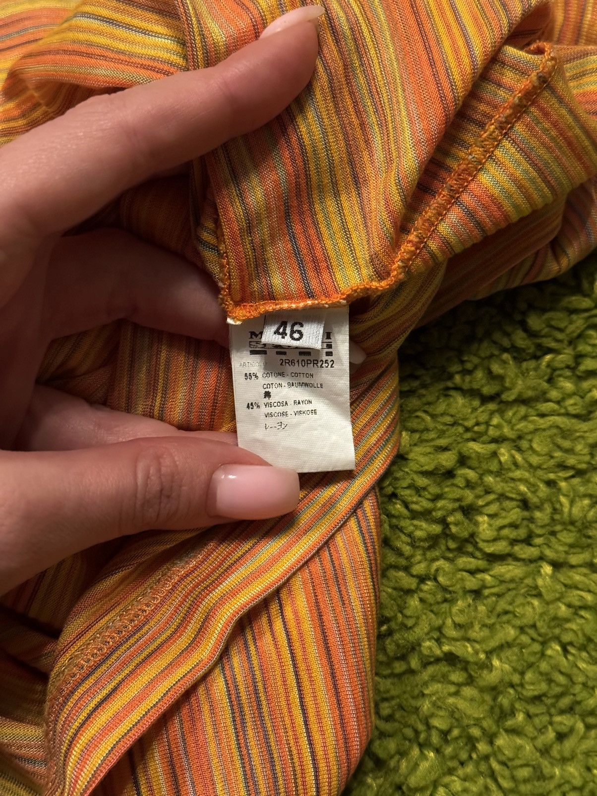 Designer × Missoni × Vintage Missoni 1990s vintage coloured striped t-shirt Size M / US 6-8 / IT 42-44 - 5 Thumbnail