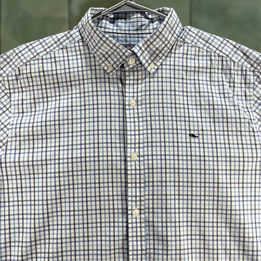 Vineyard Vines VINEYARD VINES Shirt Mens XL Blue Plaid Classic Fit Whale Button-Down Stretch Size US XL / EU 56 / 4 - 1 Thumbnail
