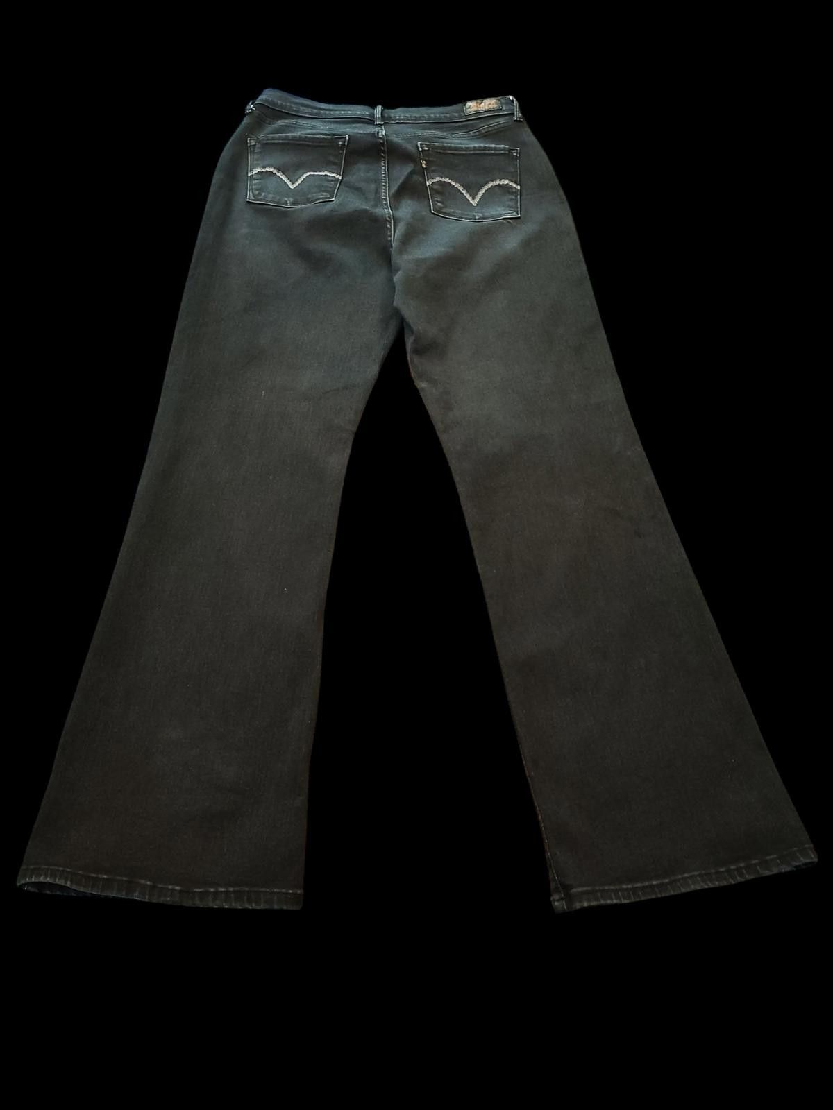 Designer Levi Strauss & Co. Stylish High-Waisted Black Flare Jeans Size 31" - 5 Thumbnail
