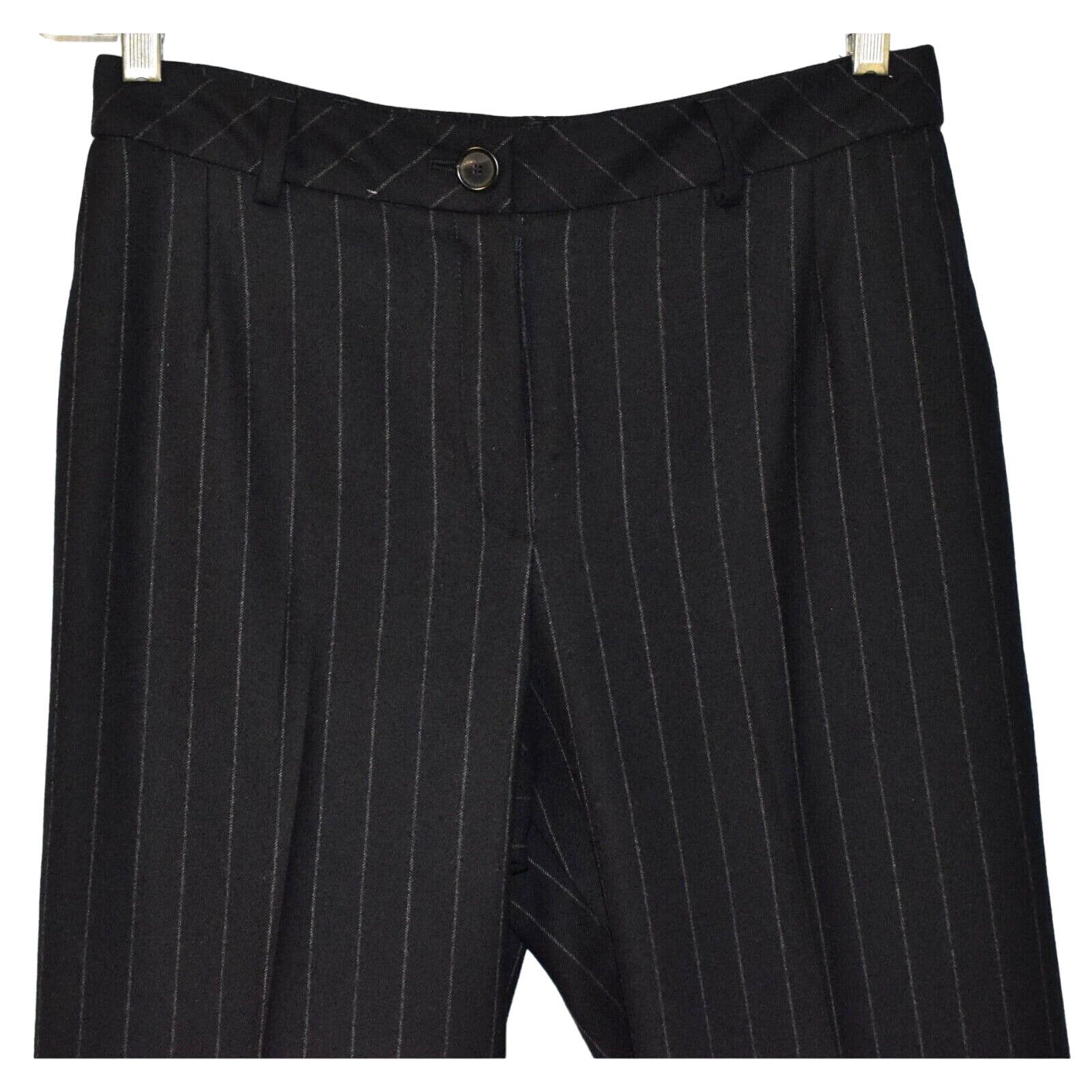 Akris AKRIS Striped Wool Straight Cuffed Dress Trouser Pants US 10 Size 32" / US 10 / IT 46 - 2 Thumbnail