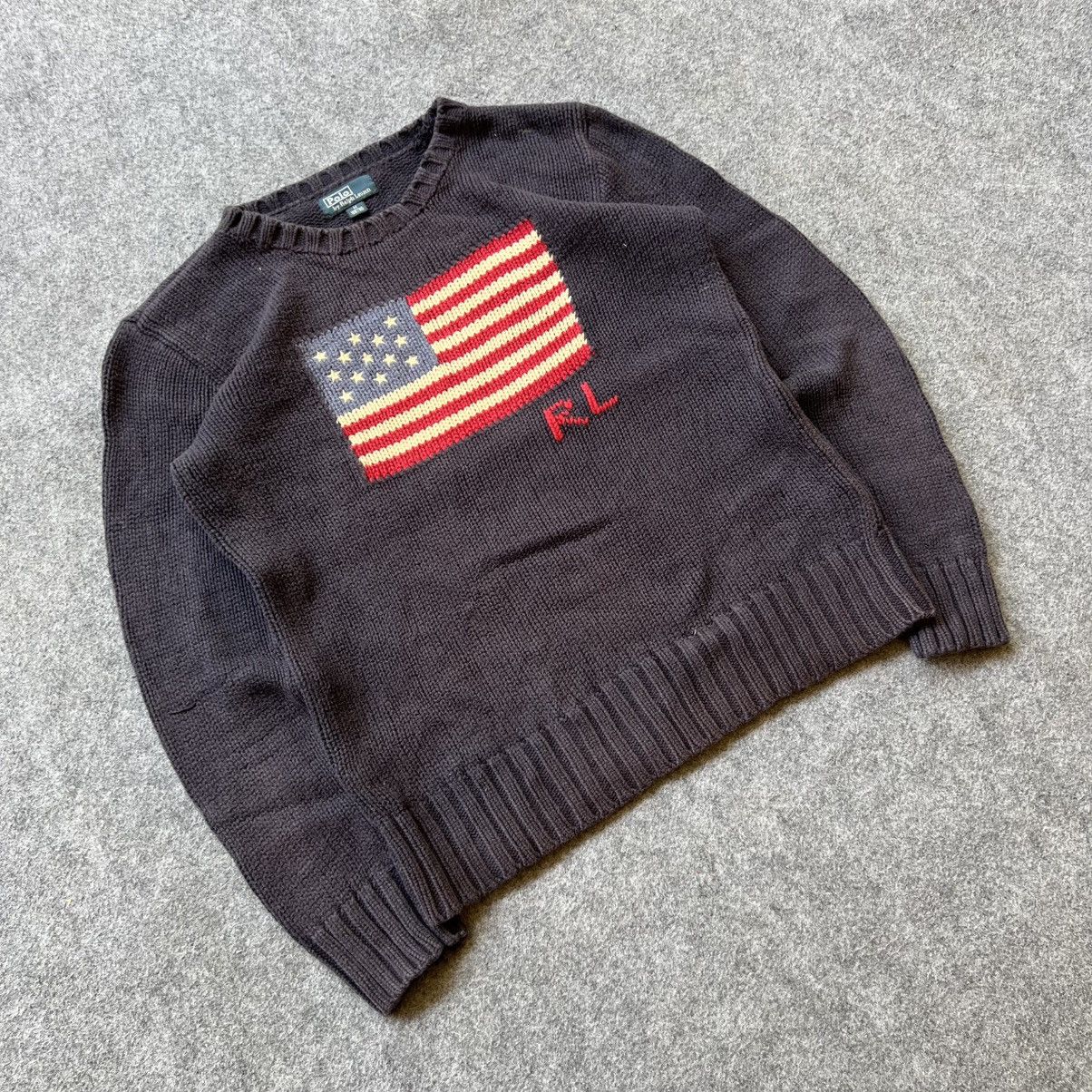 Ralph Lauren Vintage Polo Ralph Lauren American Flag Knit Sweater Size M / US 6-8 / IT 42-44 - 2 Thumbnail