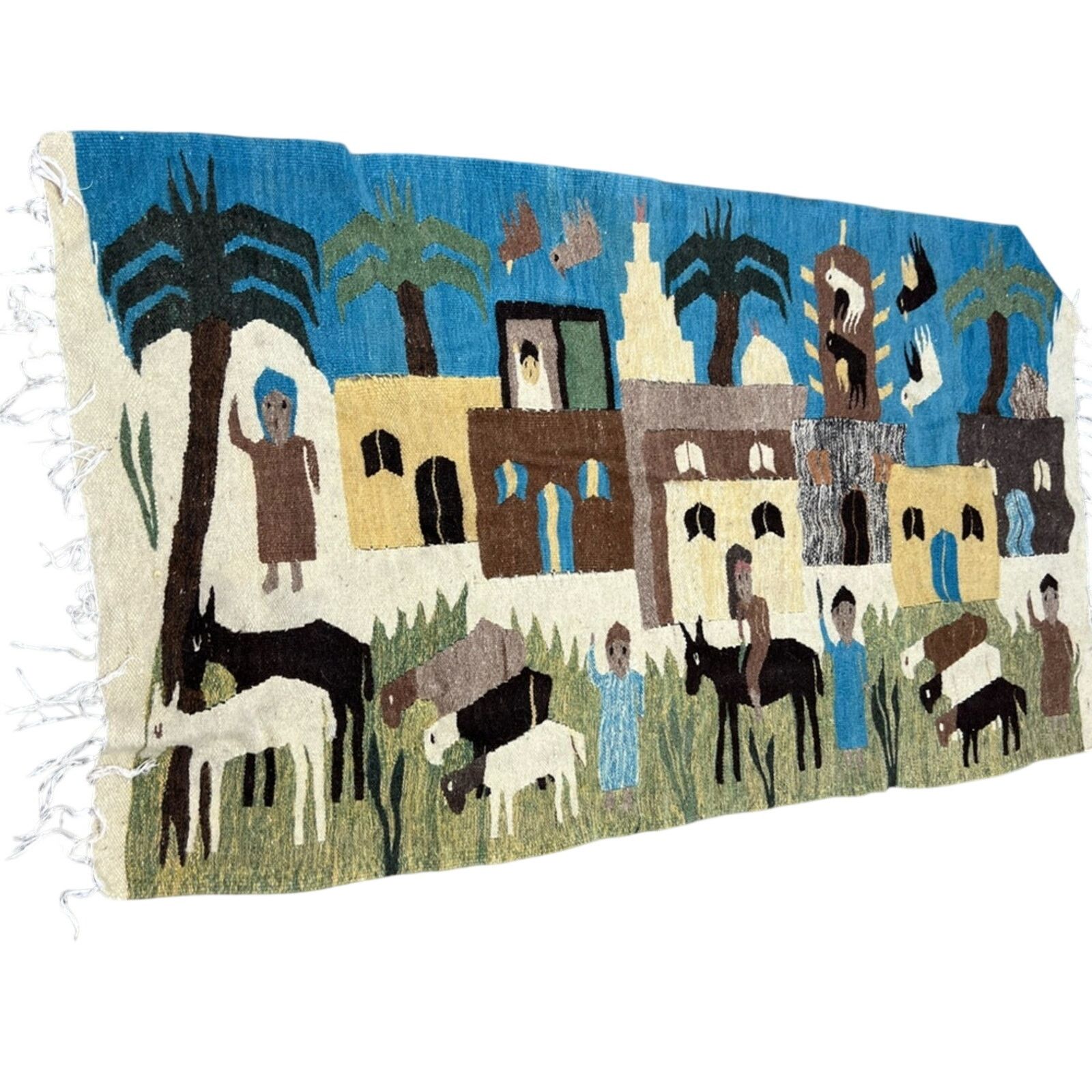 Other Egyptian Hand Woven Tapestry 5 FT Art Egypt-Wool Kilim Rug Size ONE SIZE - 5 Thumbnail