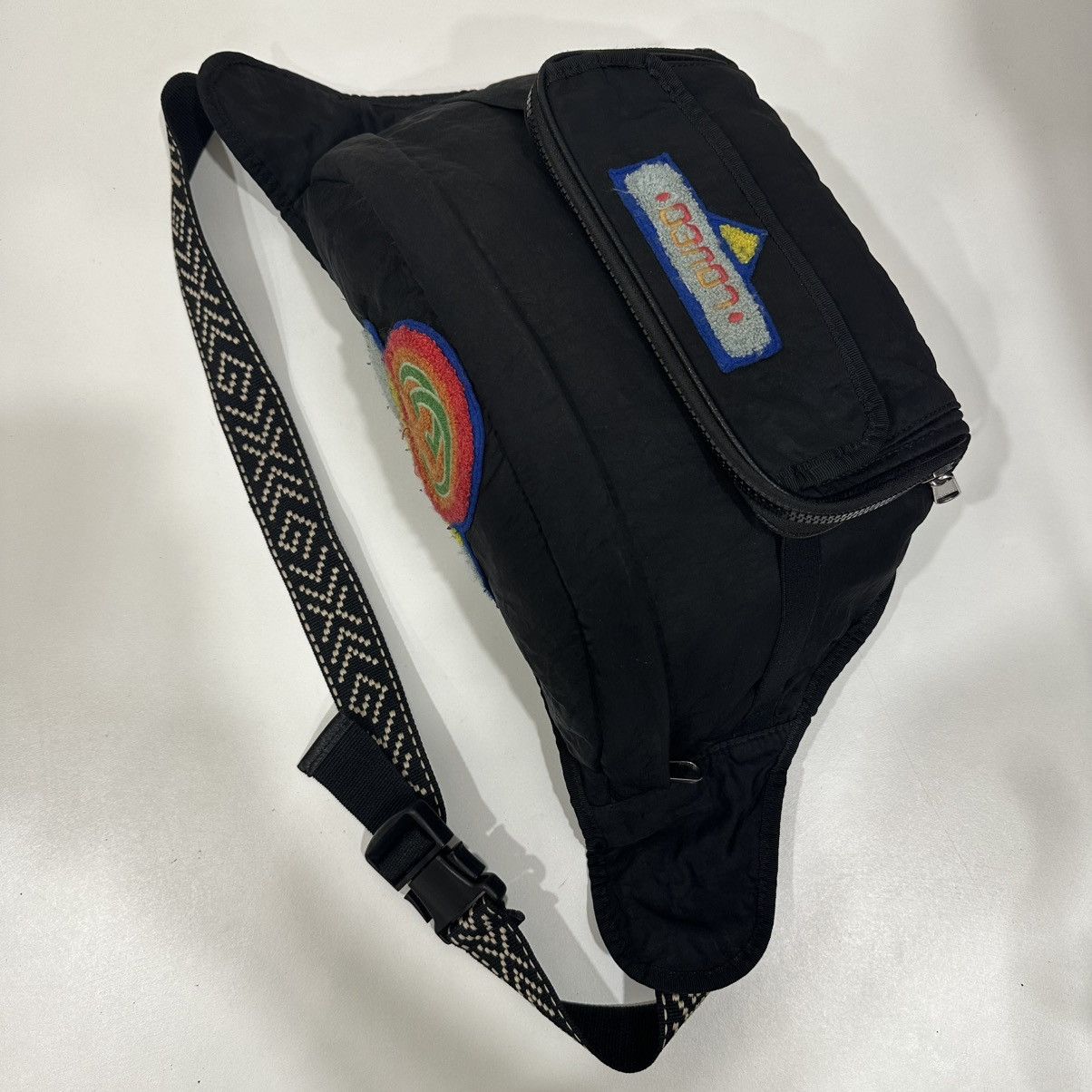 Gucci GUCCI BLACK NYLON TERRY CLOTH 80s LOGO PATCH WAIST BAG 29 Size ONE SIZE - 19 Thumbnail