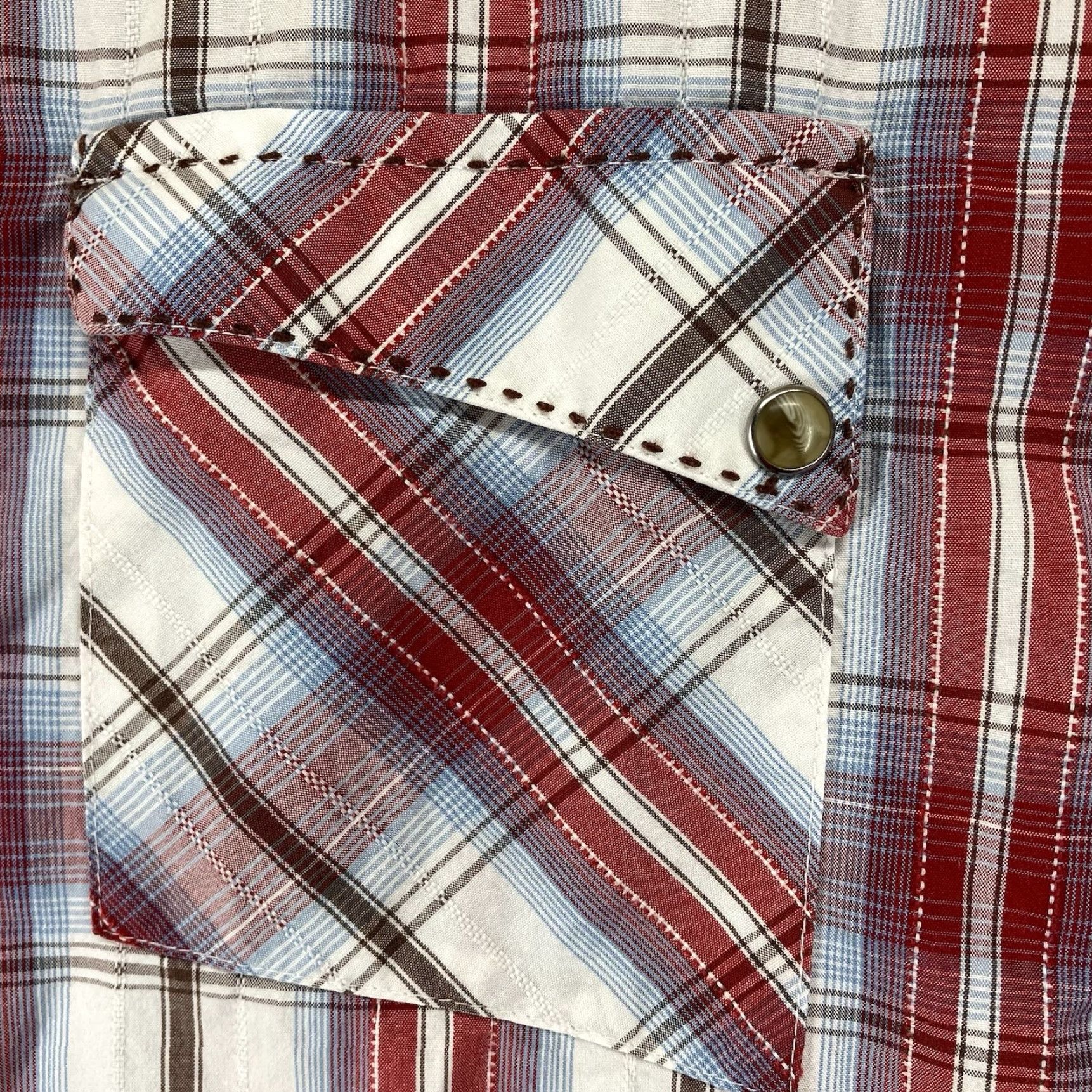 Wrangler VINTAGE Wrangler Shirt Mens Large Red Plaid Pearl Snap Cowboy USA Western Rodeo Shirt (Button-Up, Cowboy, Retro) Mens Size US L / EU 52-54 / 3 - 6 Thumbnail