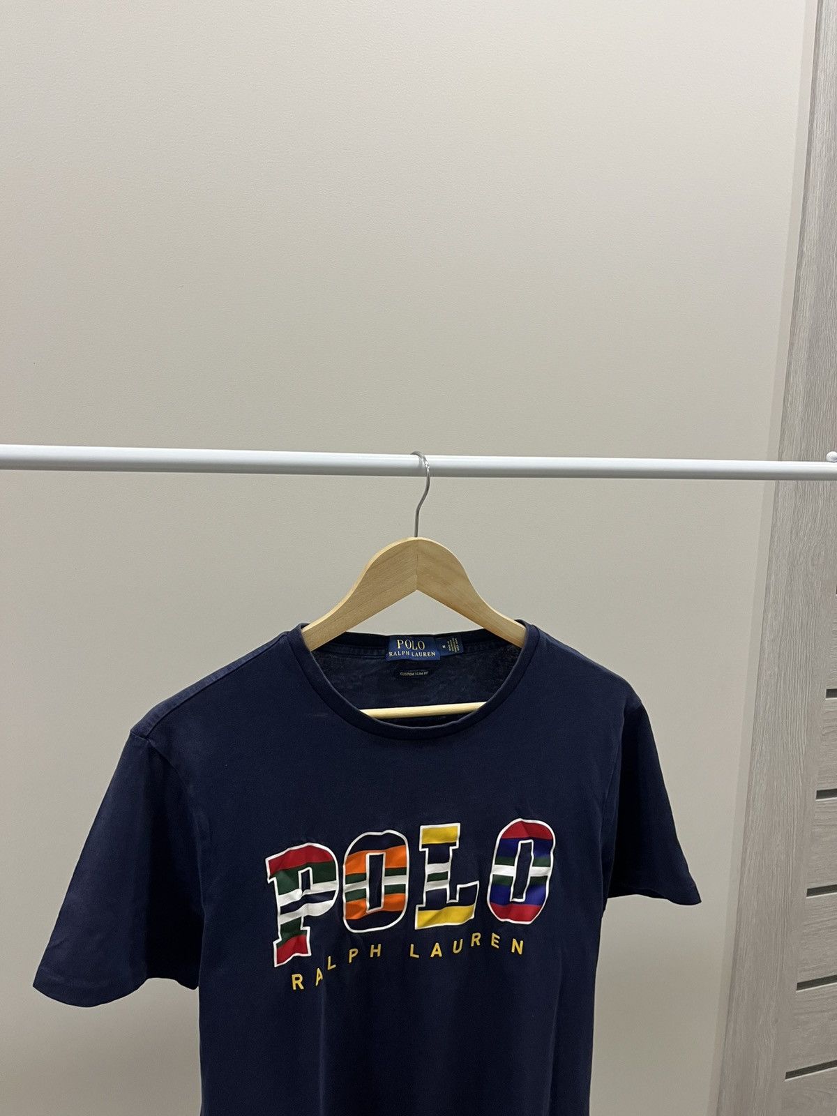 Vintage Mens Polo Ralph Lauren T Shirt Blue Big Logo Y2K Size M Size US M / EU 48-50 / 2 - 2 Thumbnail