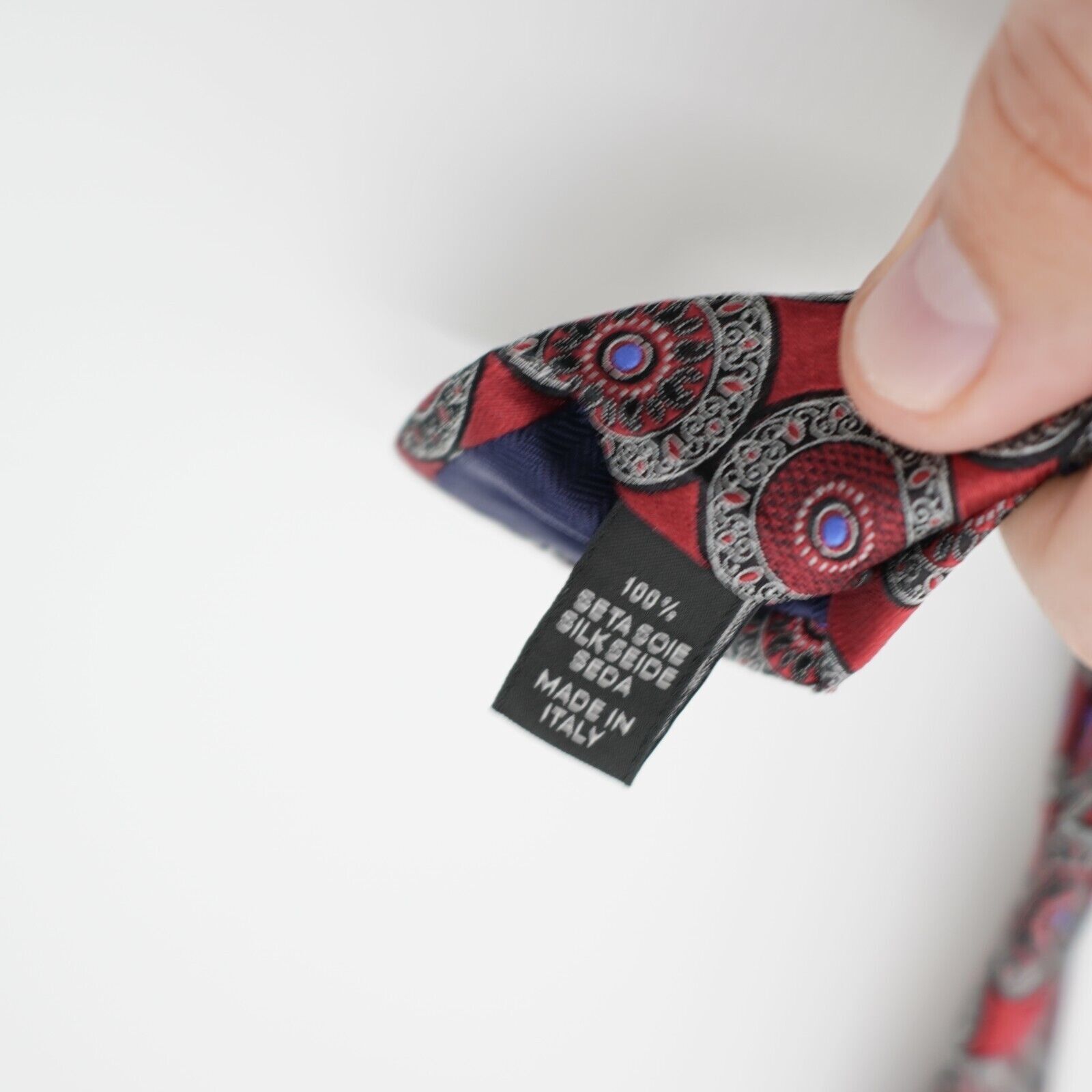 Ermenegildo Zegna Ermengildo Zegna Red Geometric Woven Silk Tie Size ONE SIZE - 4 Thumbnail