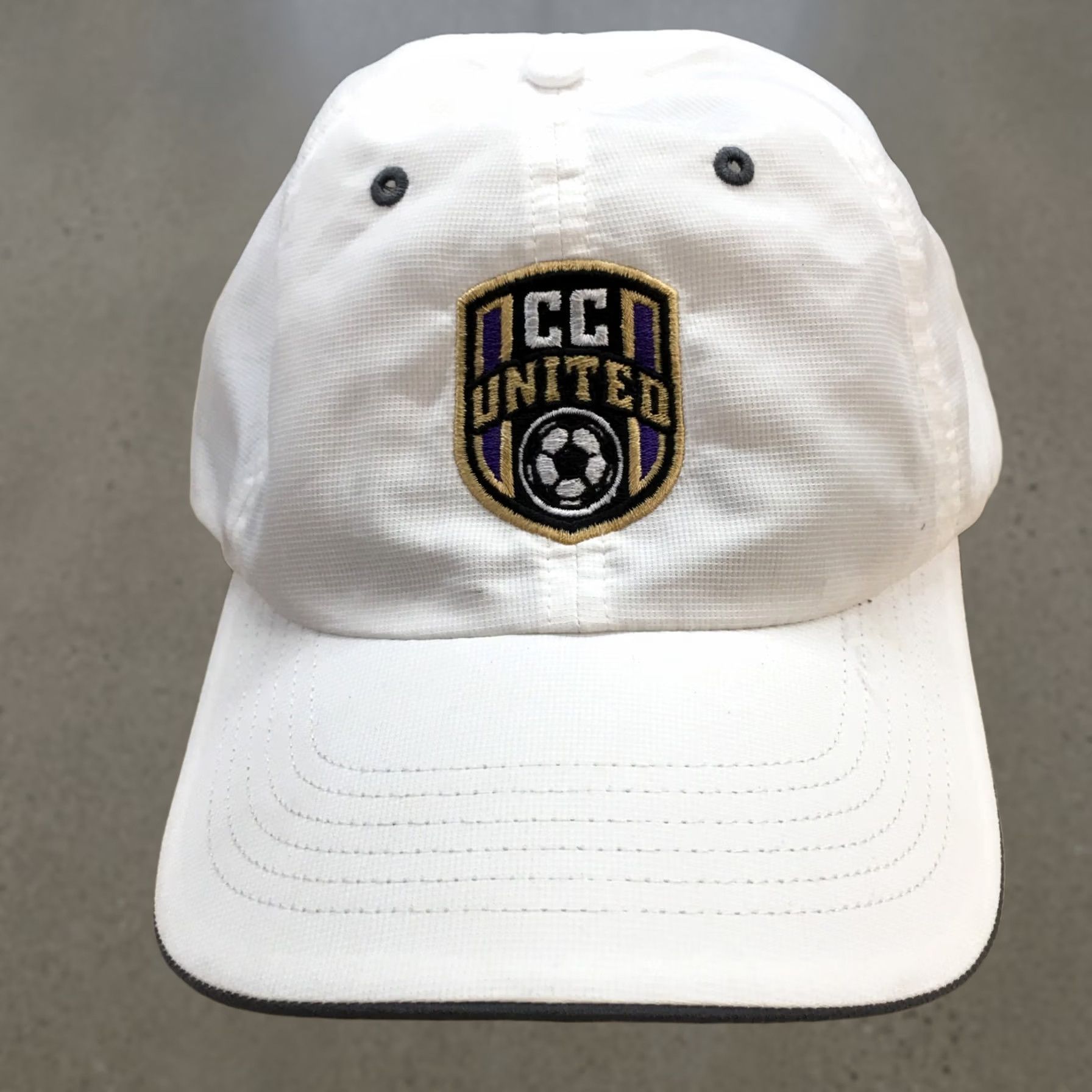 Vintage CC United Soccer Club Cap Hat Mens One Size White Embroidered Richardson 155 Size ONE SIZE - 1 Thumbnail