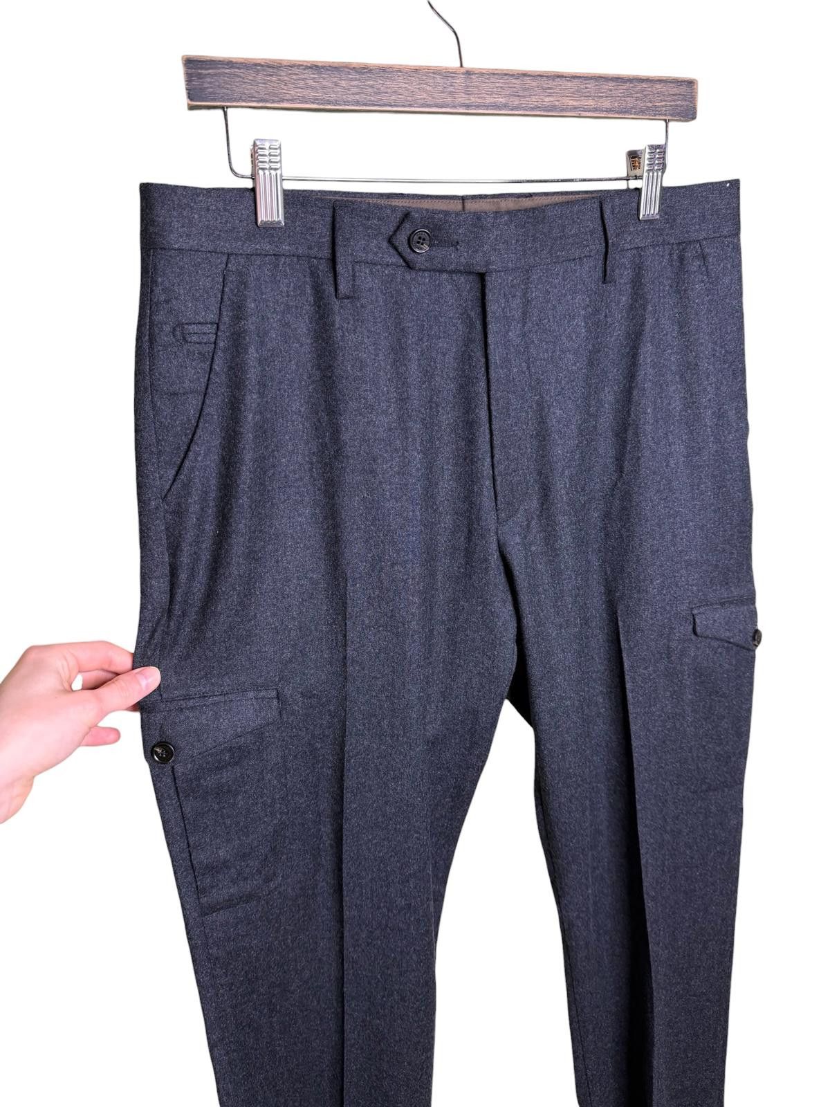Maurizio Baldassari Maurizio Baldassari Brera Wool Cargo Trousers Grey 52 Size US 33 - 2 Thumbnail