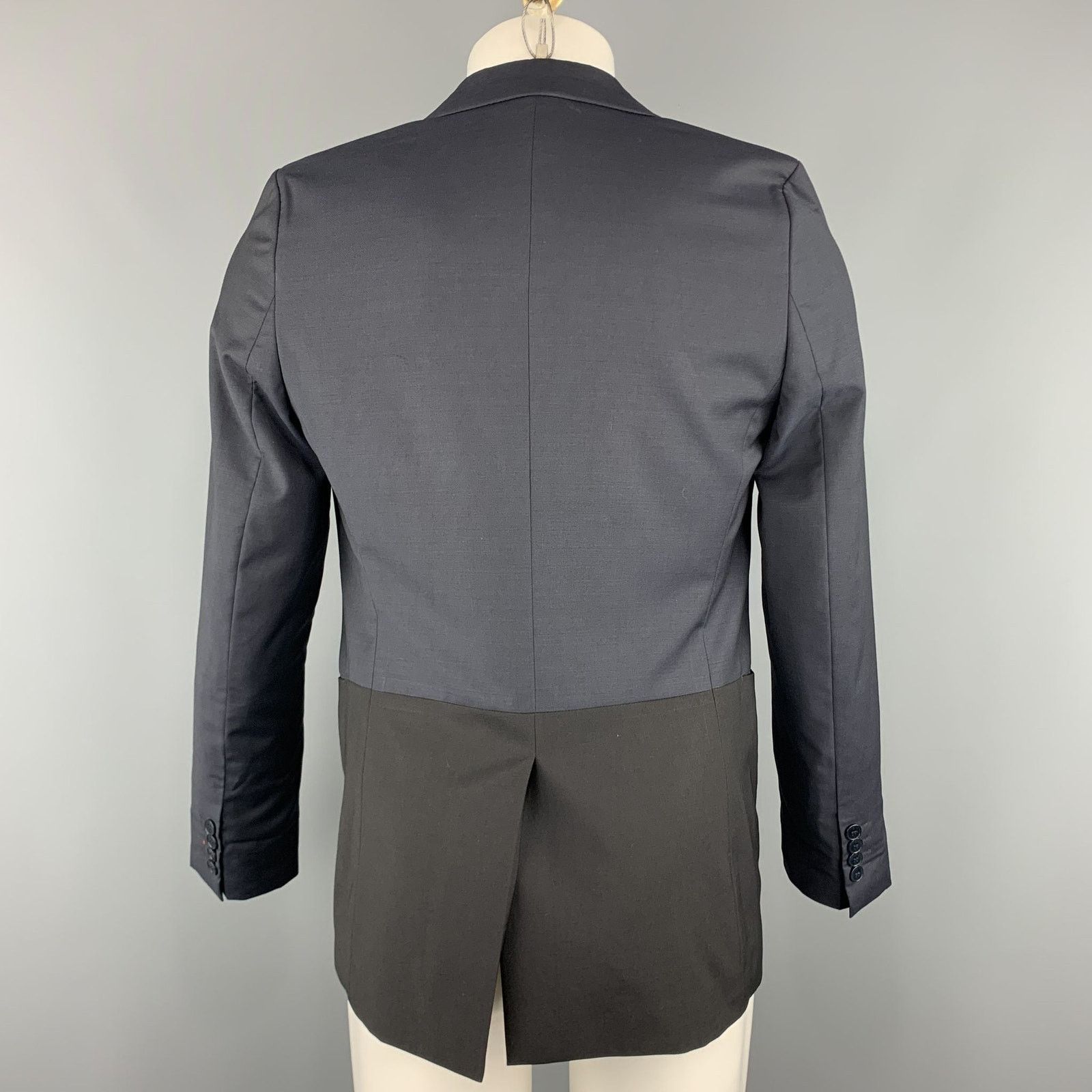 Paul Smith PS by PAUL SMITH 36 Two Toned Navy & Black Wool Sport Coat Size 36R - 5 Thumbnail