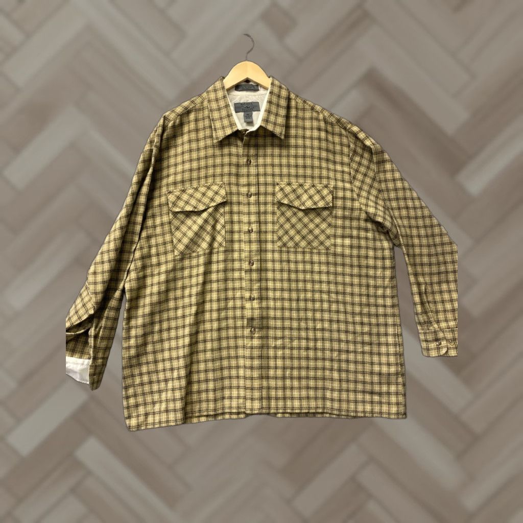 Area VINTAGE Bay Area Traders Flannel Shirt Jacket Plaid Tan XXL Men Shirt Button-Up Hooded Pockets Casual Size US XXL / EU 58 / 5 - 1 Thumbnail