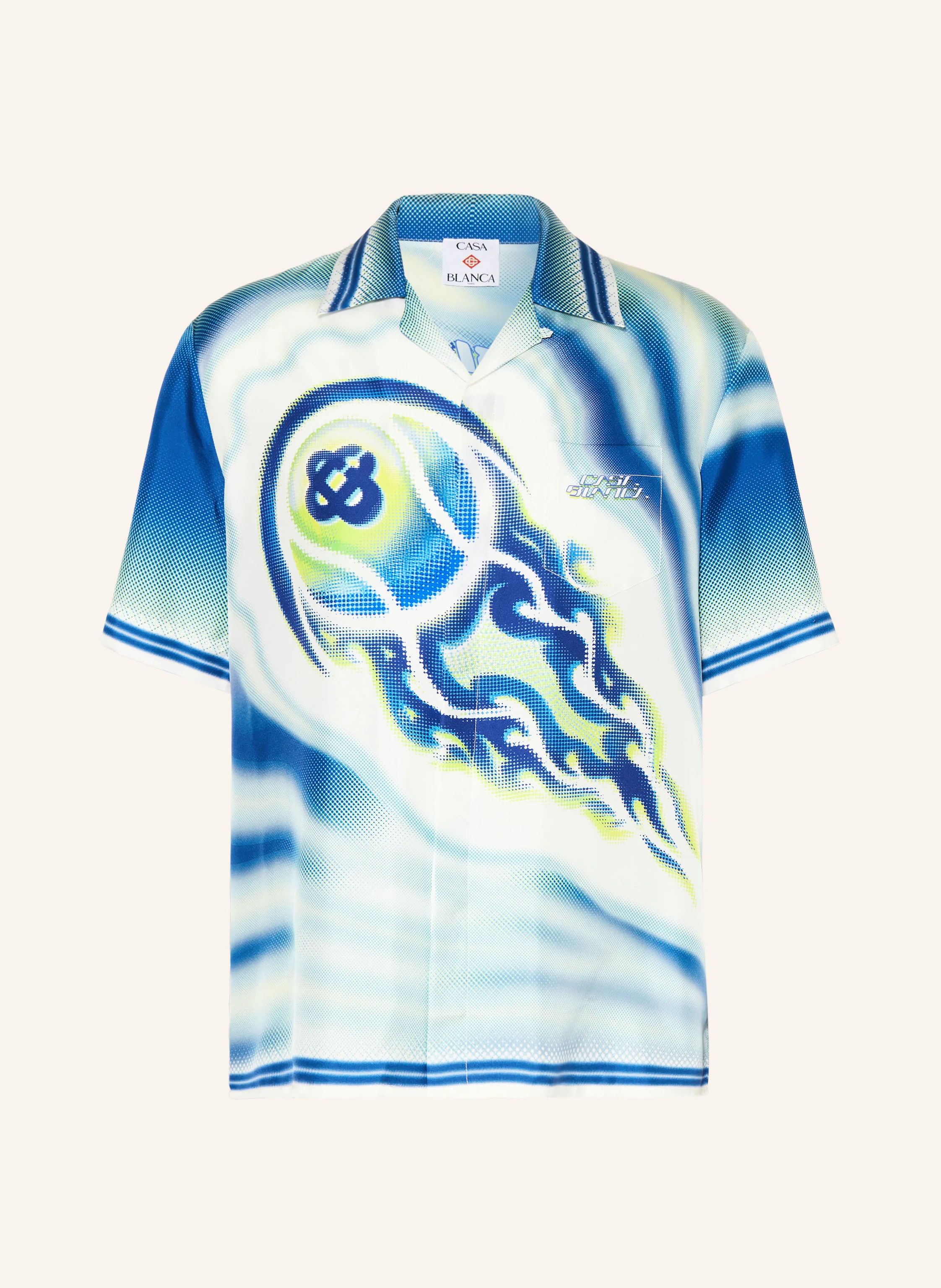 Casablanca o1h1sh10526 Flaming Tennis Ball Shirt in Blue Size US L / EU 52-54 / 3 - 1 Thumbnail