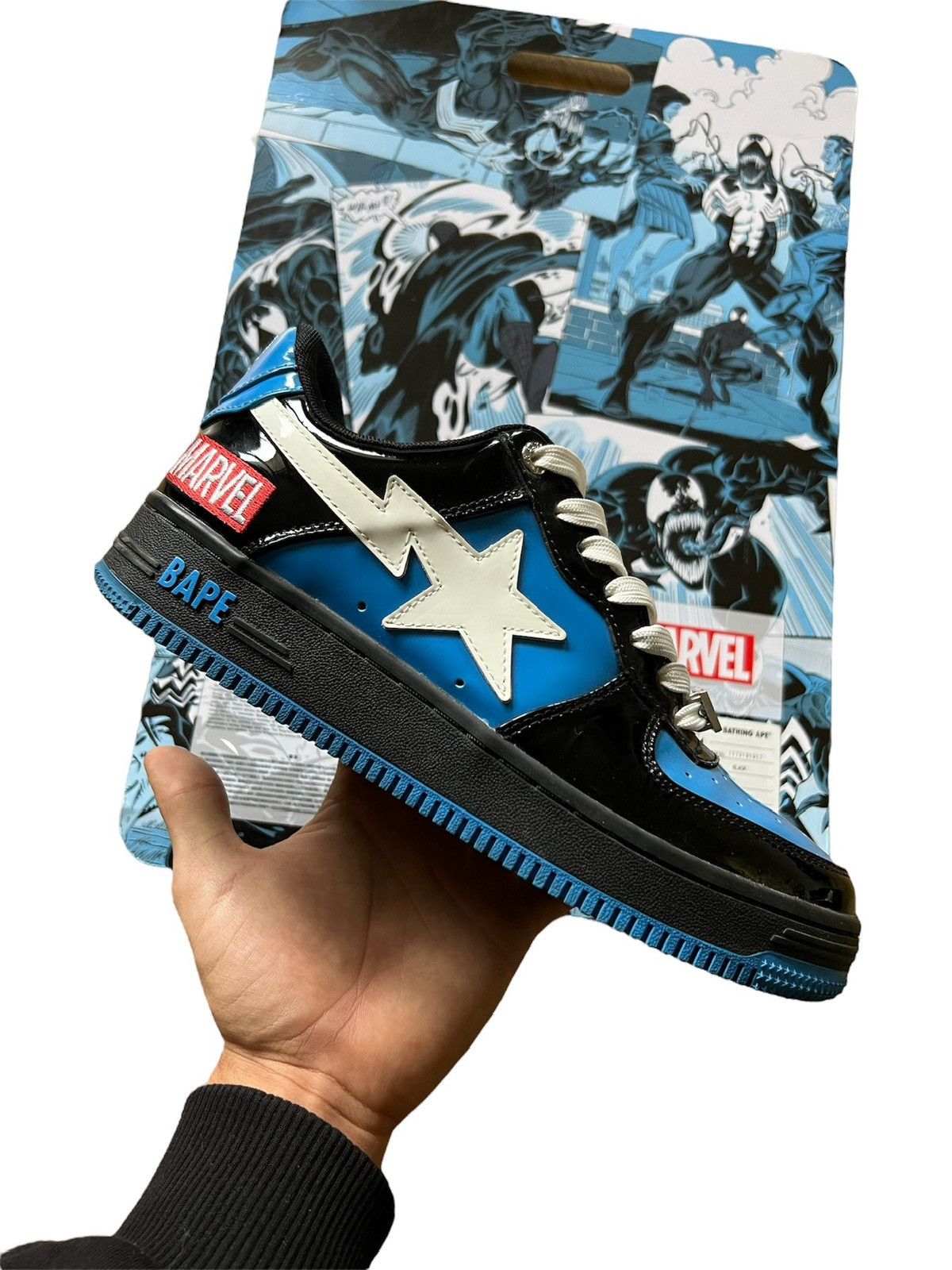 Bape × Marvel Comics Bape x Marvel Venom Bapesta | Grailed